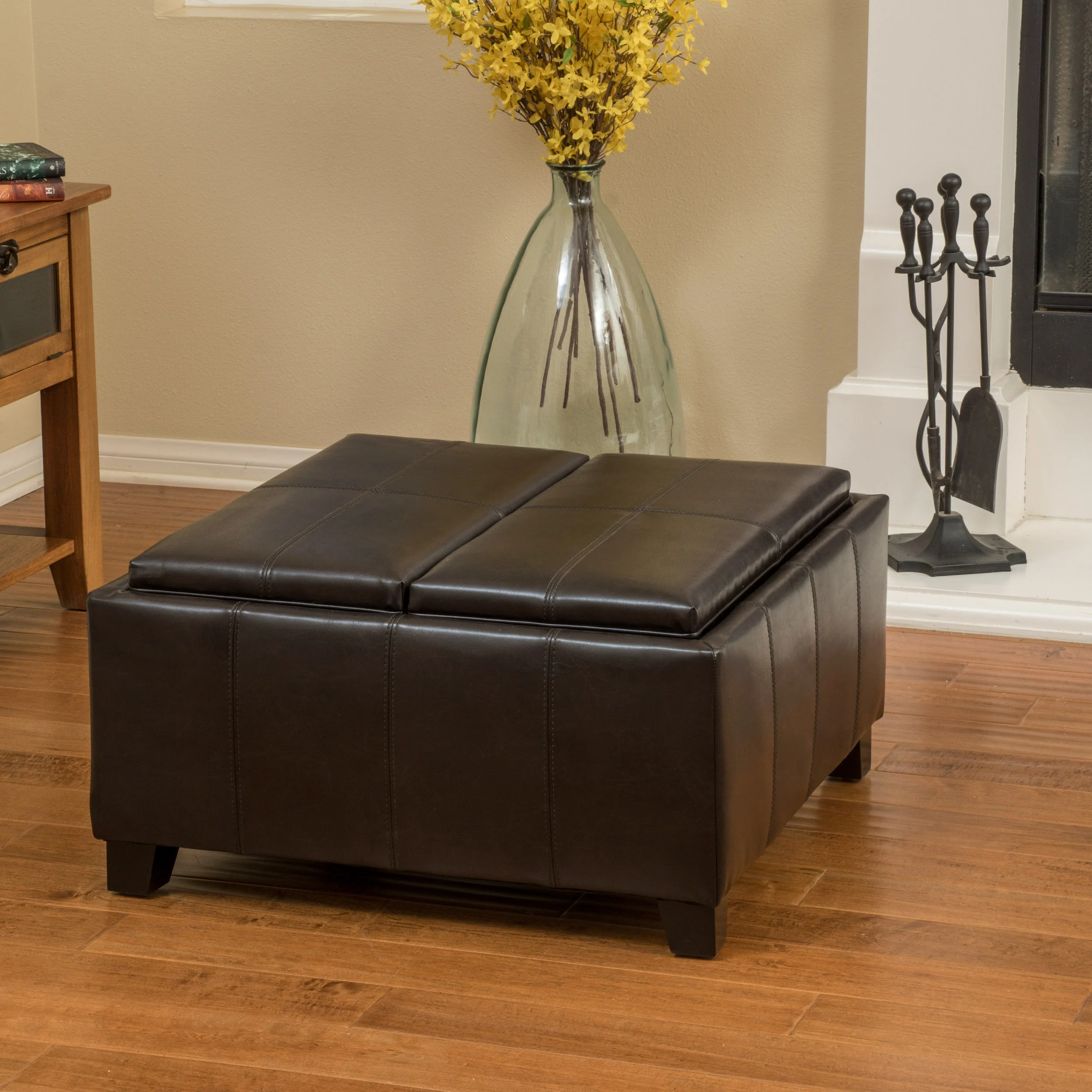 Mansfield Contemporary Tray Top Storage Ottoman - furnishings