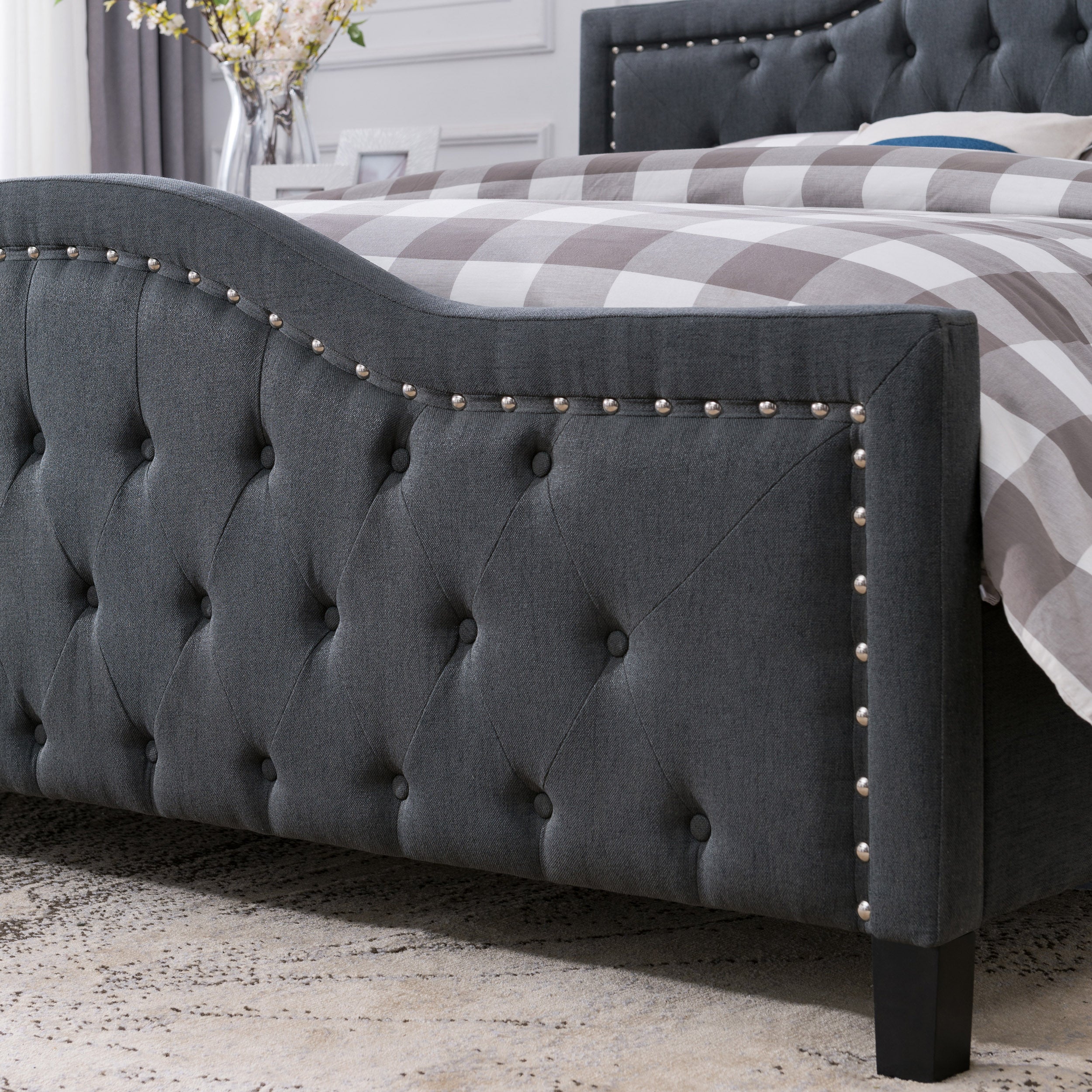 Mason Fully-Upholstered Traditional Bed Frame - furnishings
