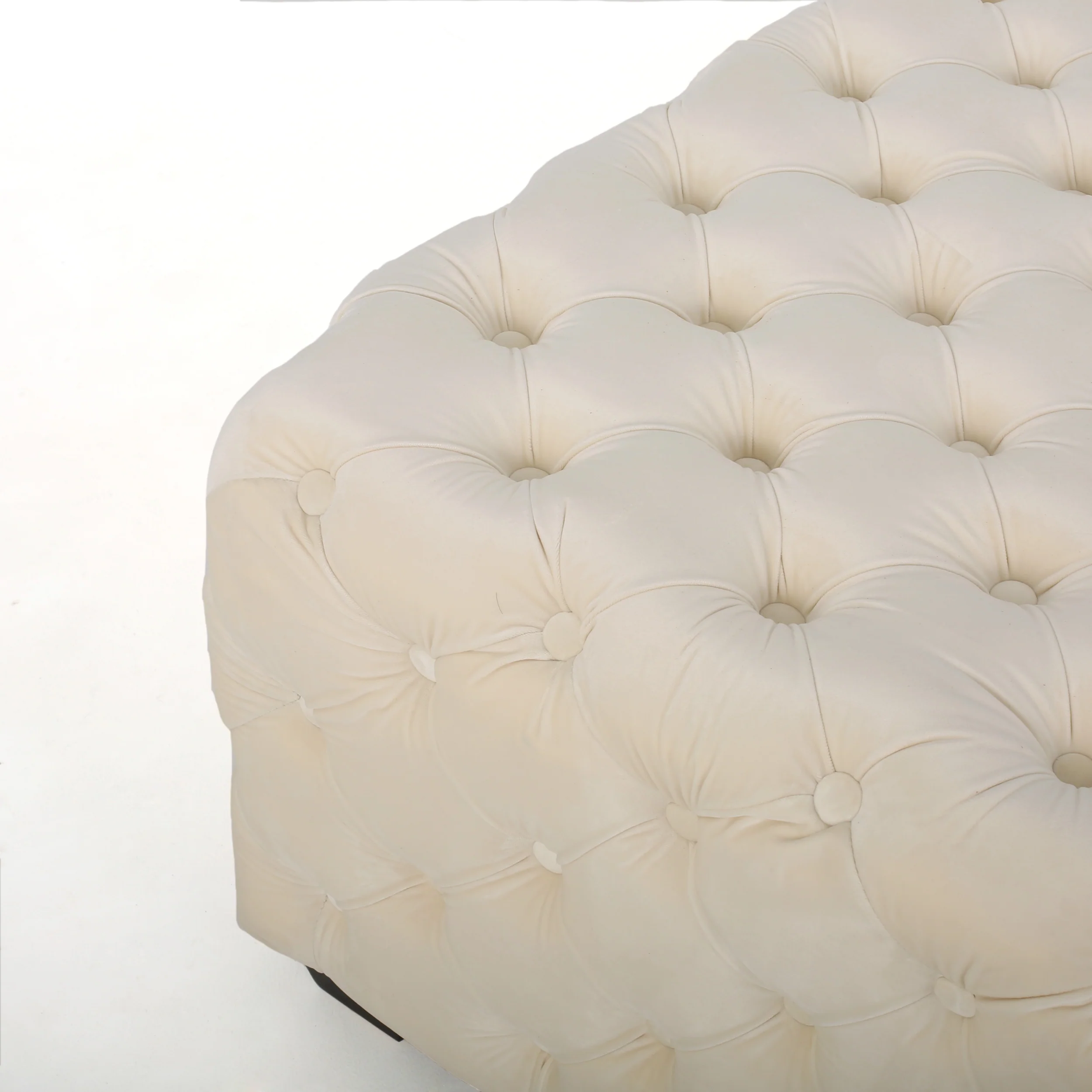Provence Tufted New Velvet Fabric Ottoman Pouf - furnishings