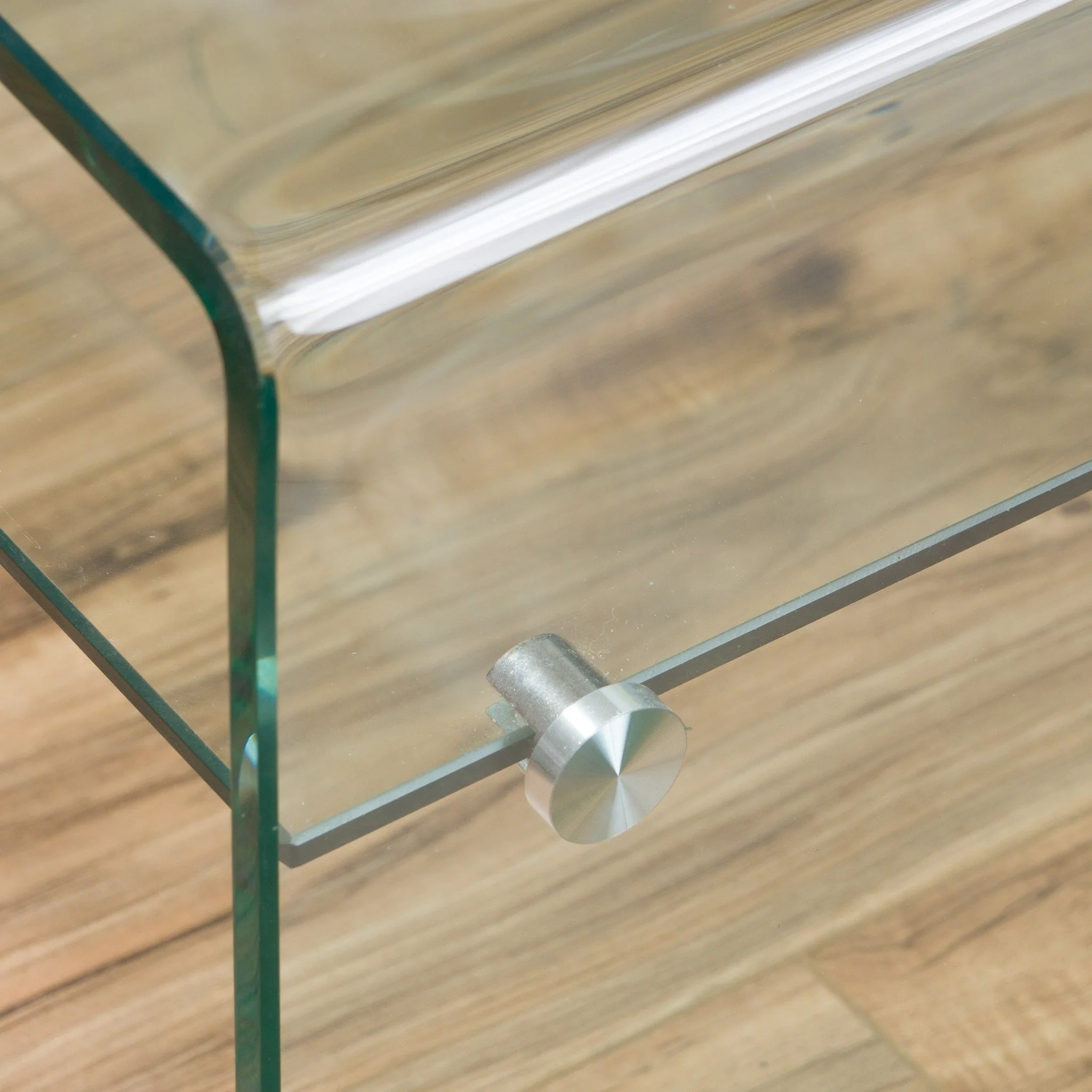 Classon See Through Clear Waterfall Glass End Table - furnishings