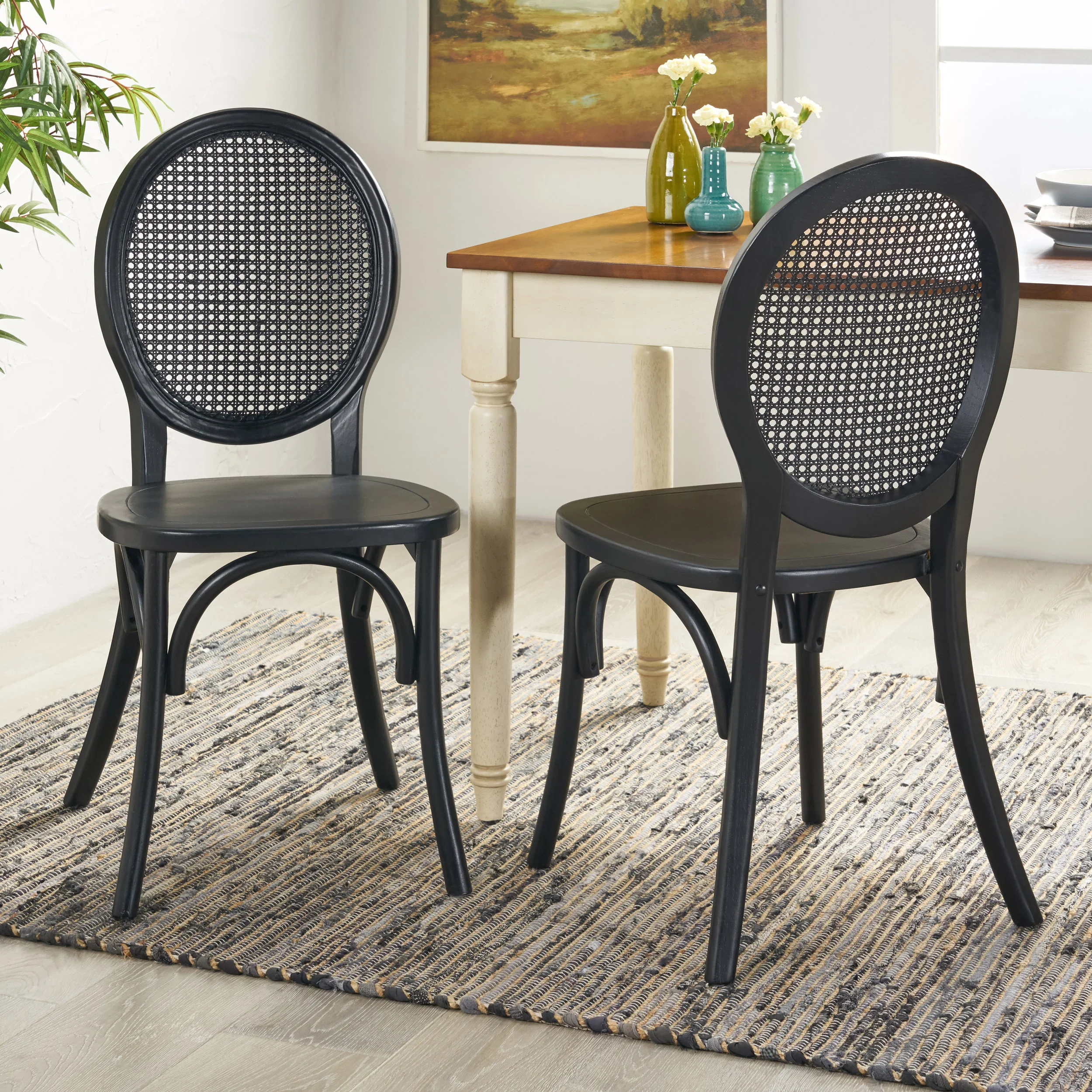 Ruhan Wooded Cane Back Dining Chair (Set of 2) - furnishings