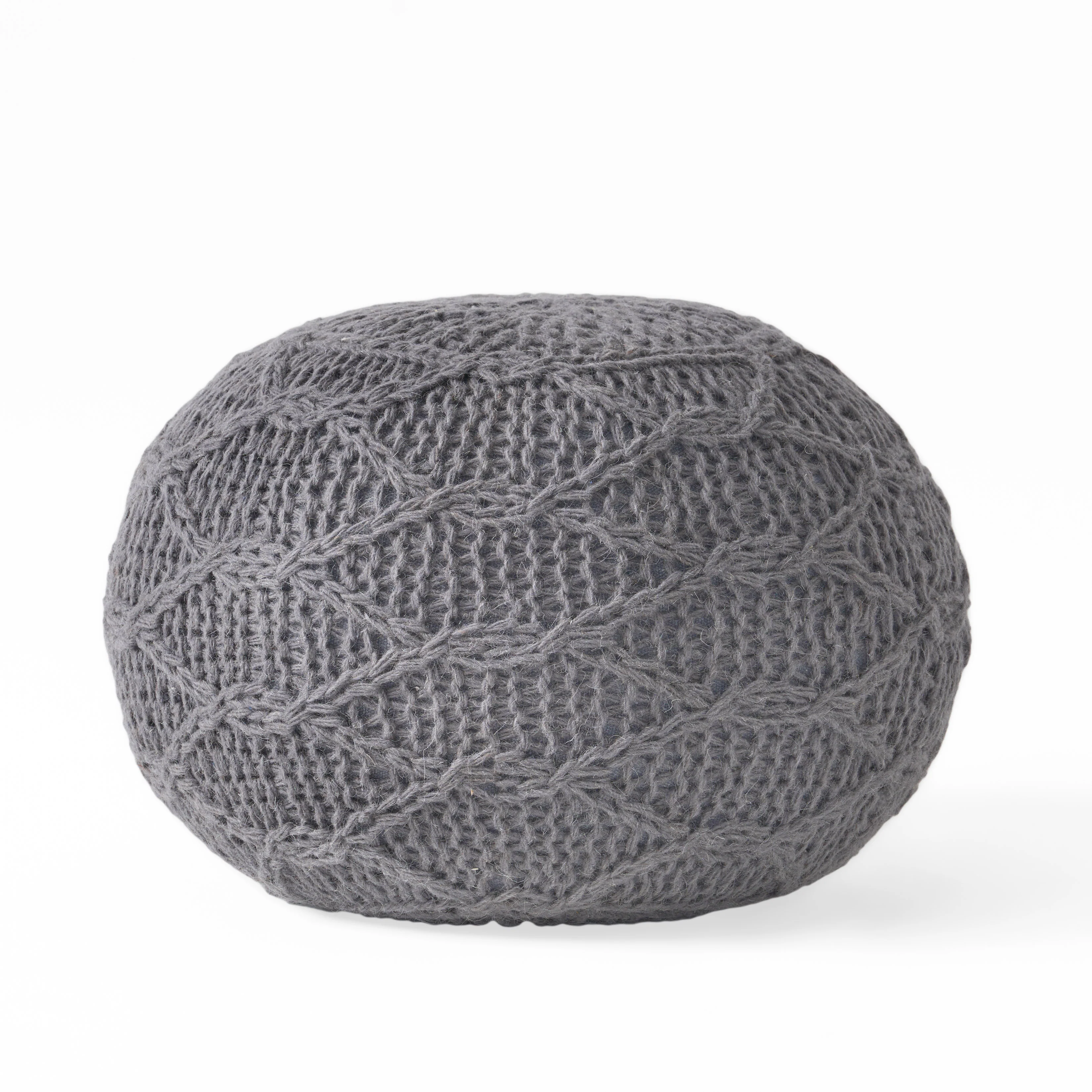 Magnolia Handcrafted Boho Fabric Pouf - furnishings