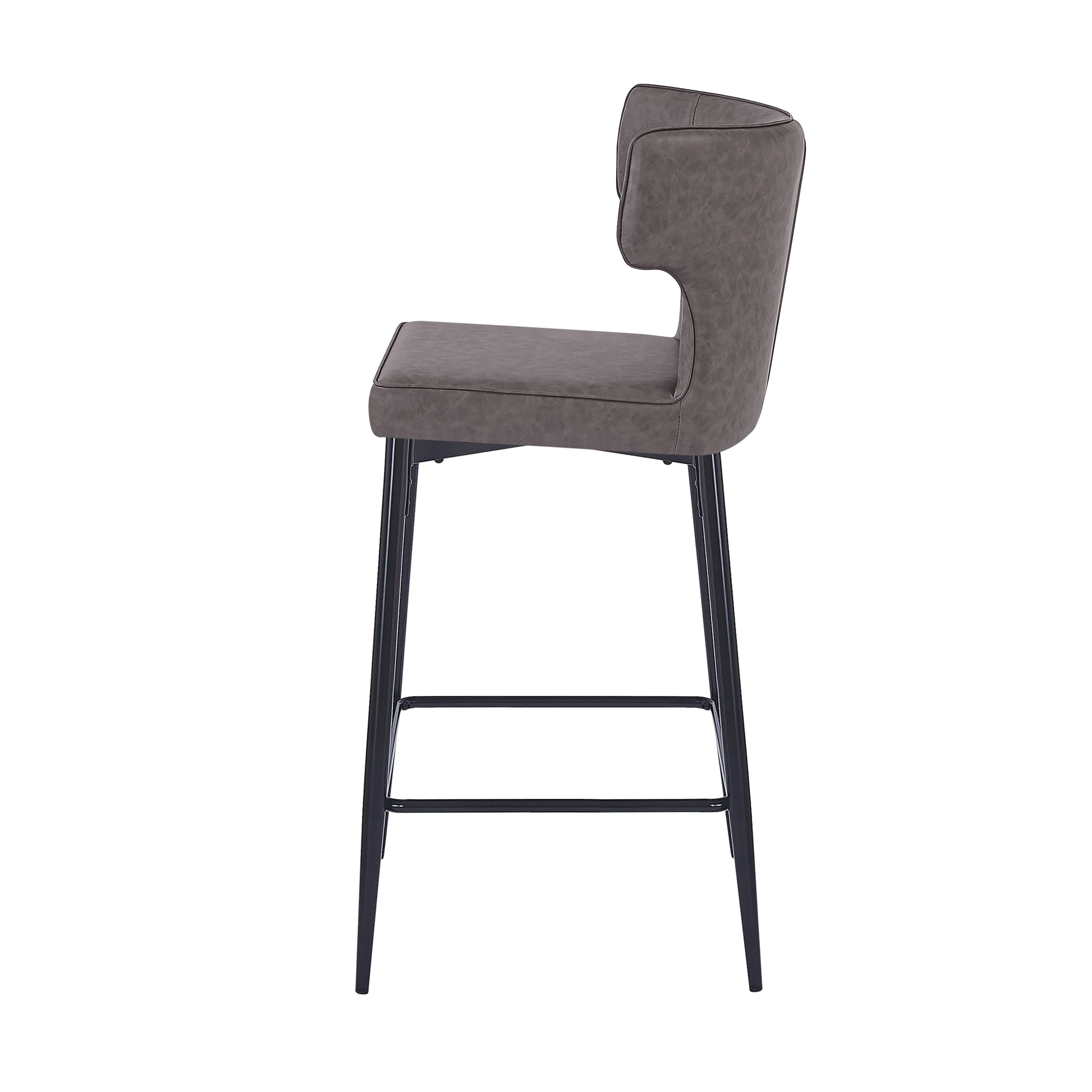 Kilburn Modern Upholstered Cushioned PU Leather Counter Stool with Footrest - furnishings