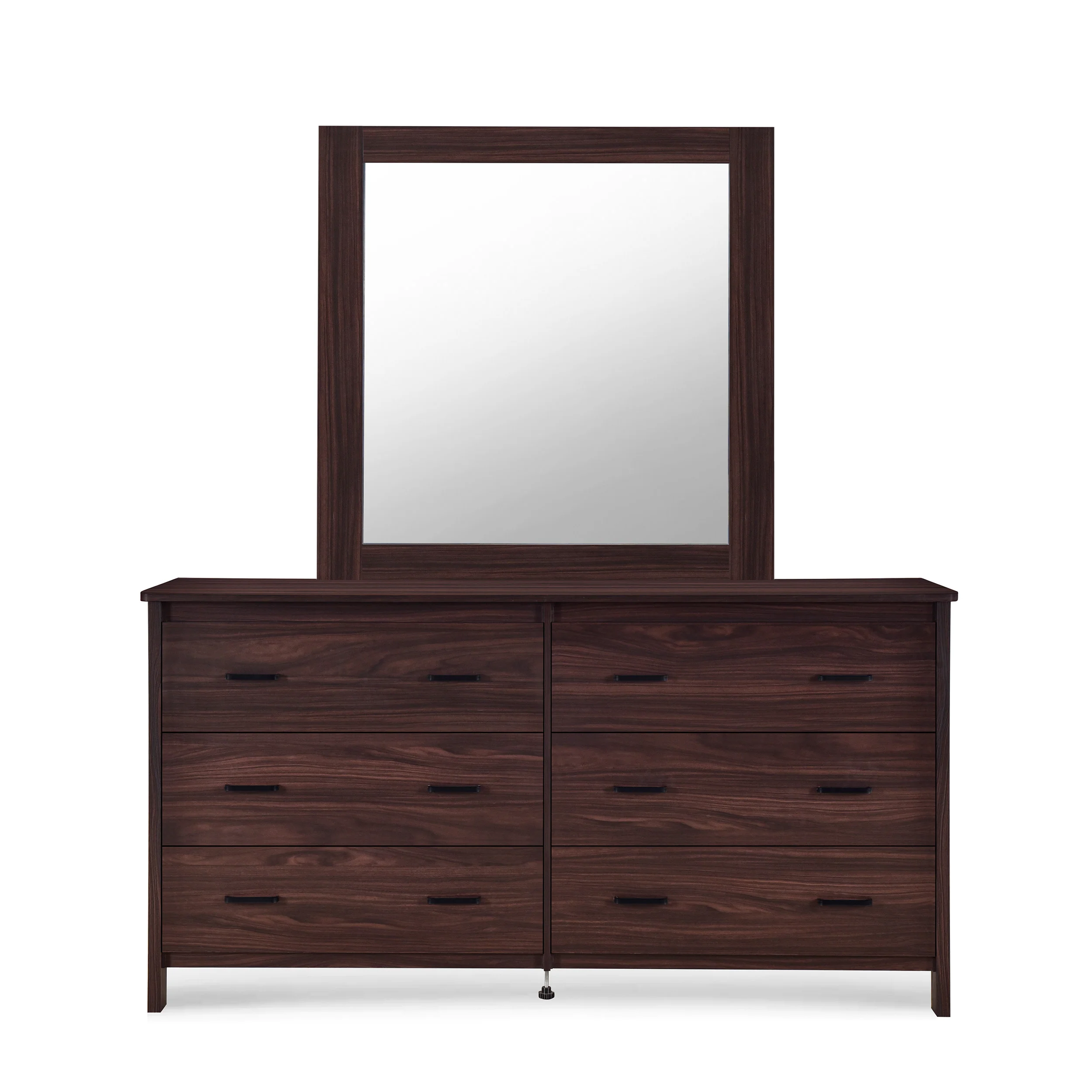 Titeca Contemporary 6 Drawer Vanity Dresser with Square Mirror - furnishings