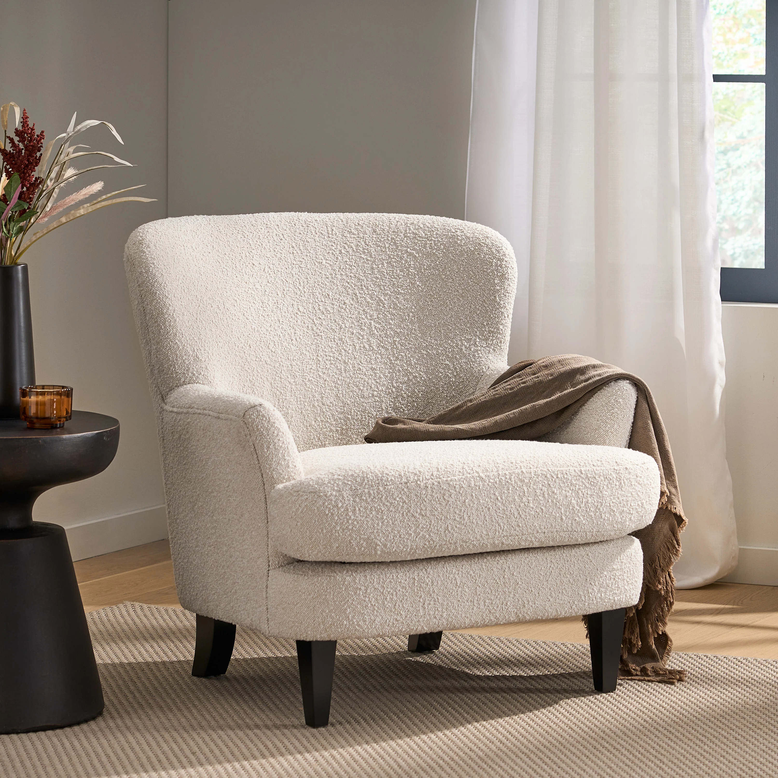 Gerald Boucle Upholstered Club Chair - furnishings
