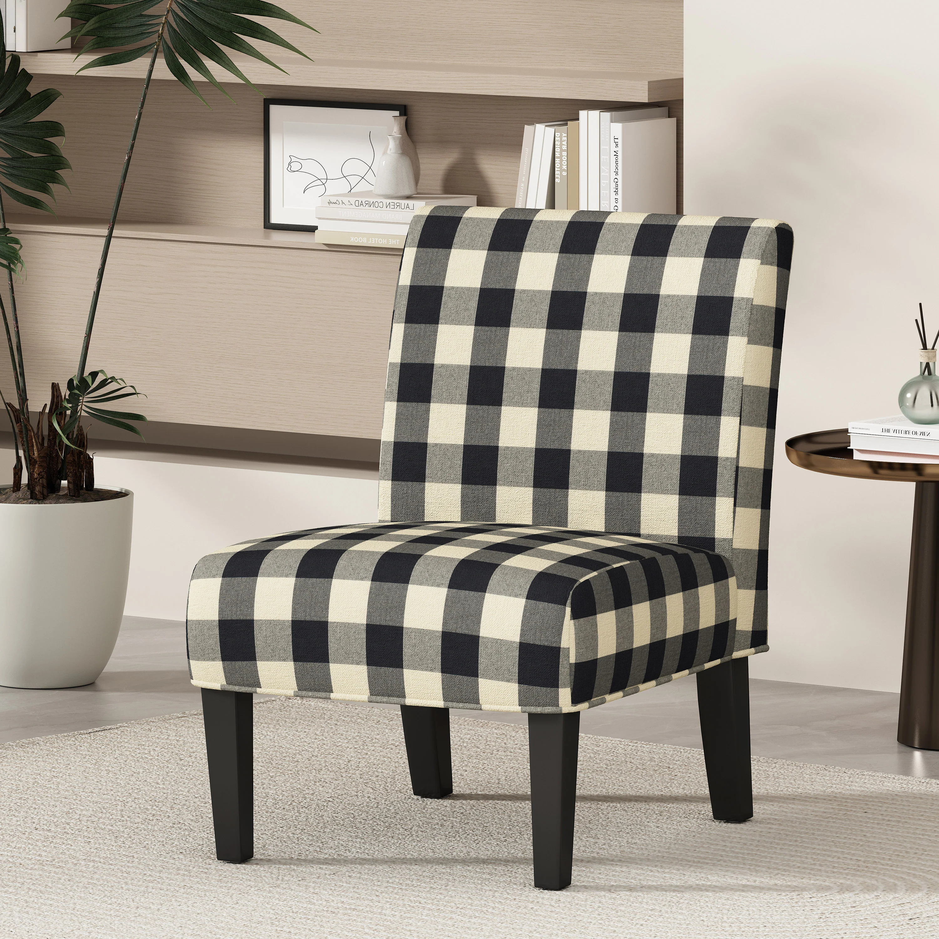 Kendal Contemporary Fabric Slipper Accent Chair - furnishings