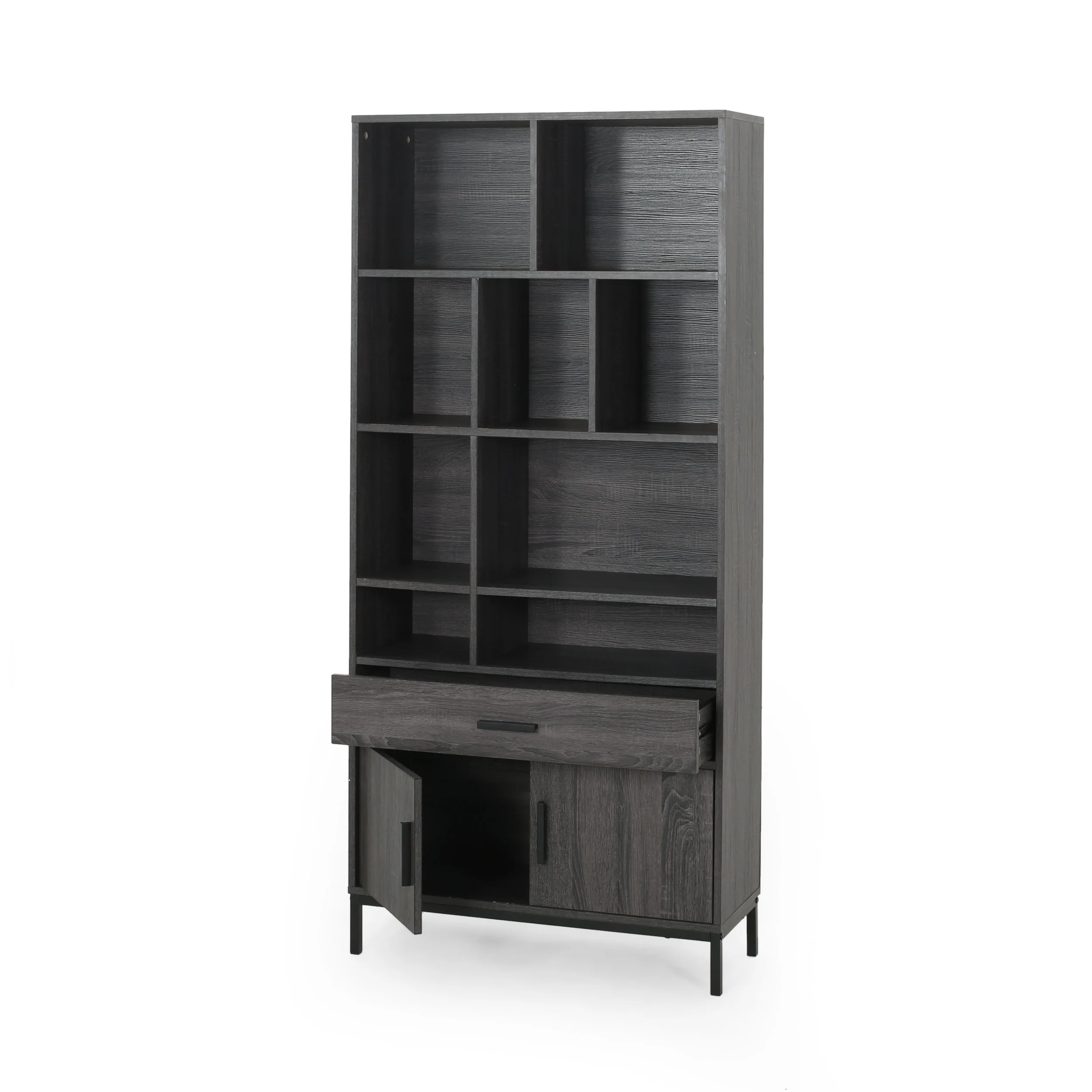 Yelianny Bookcase With Storage Cabinet & Drawer - furnishings