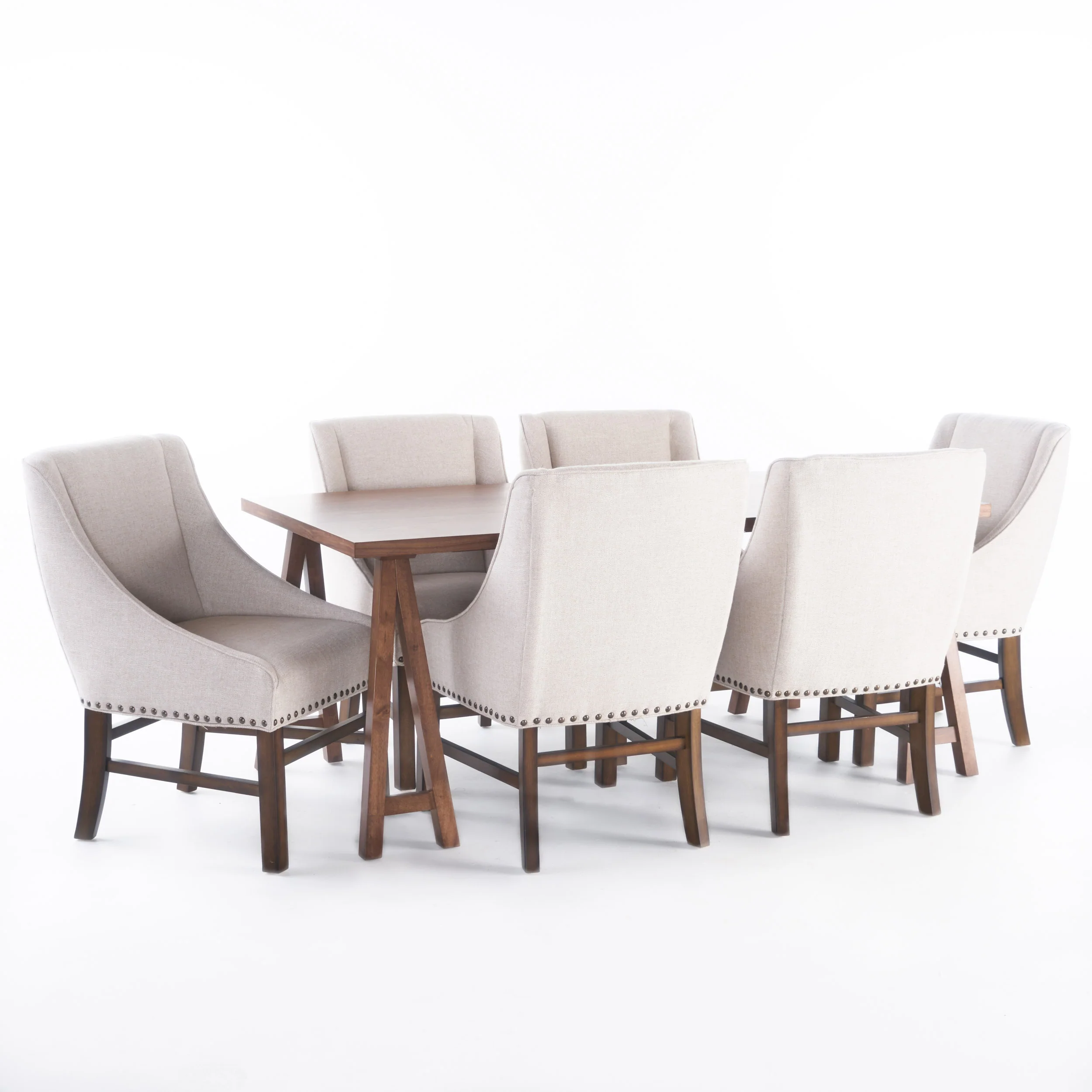 Sandor Farmhouse 7 Piece Wood Dining Set - furnishings