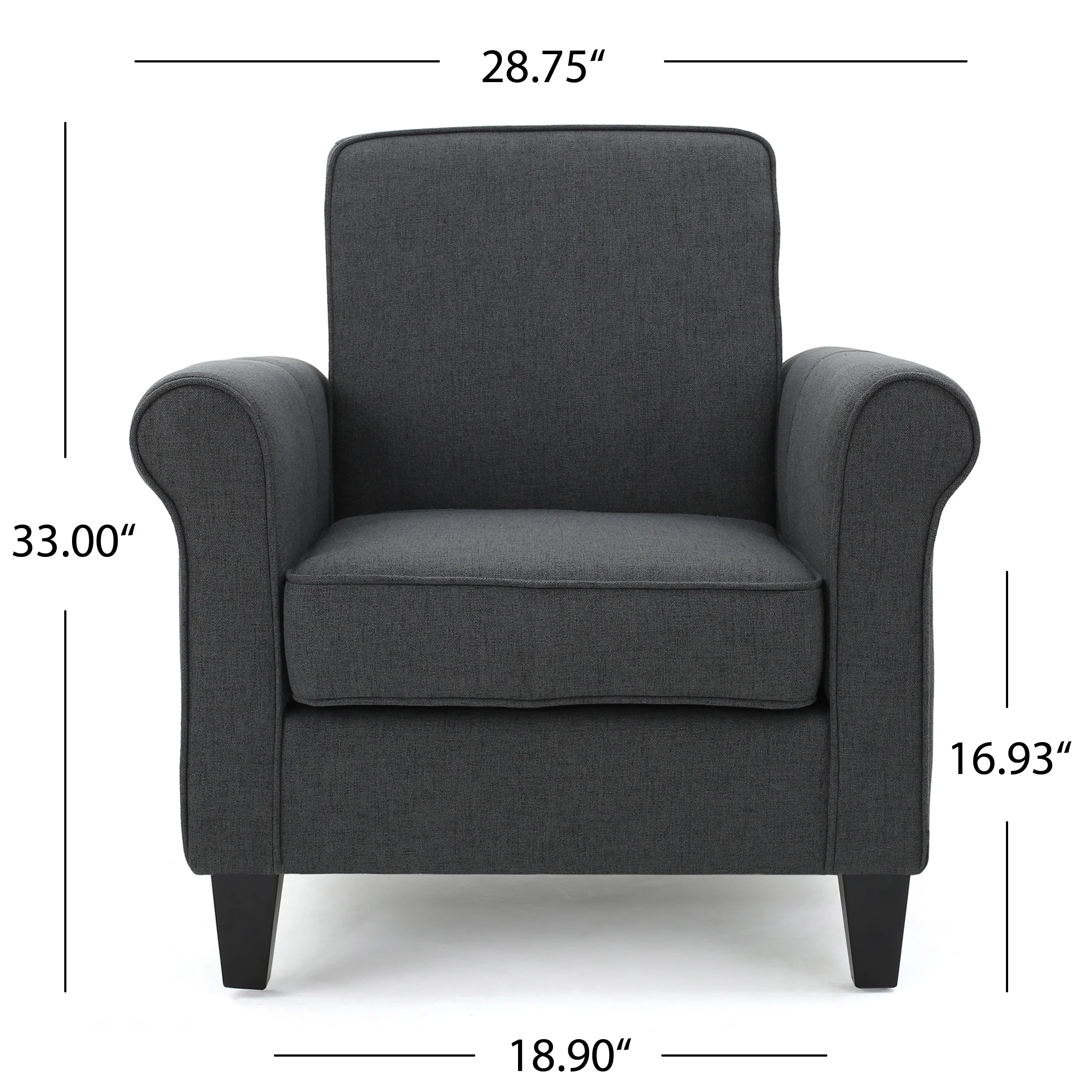 Declan Padded Fabric Club Chair - furnishings