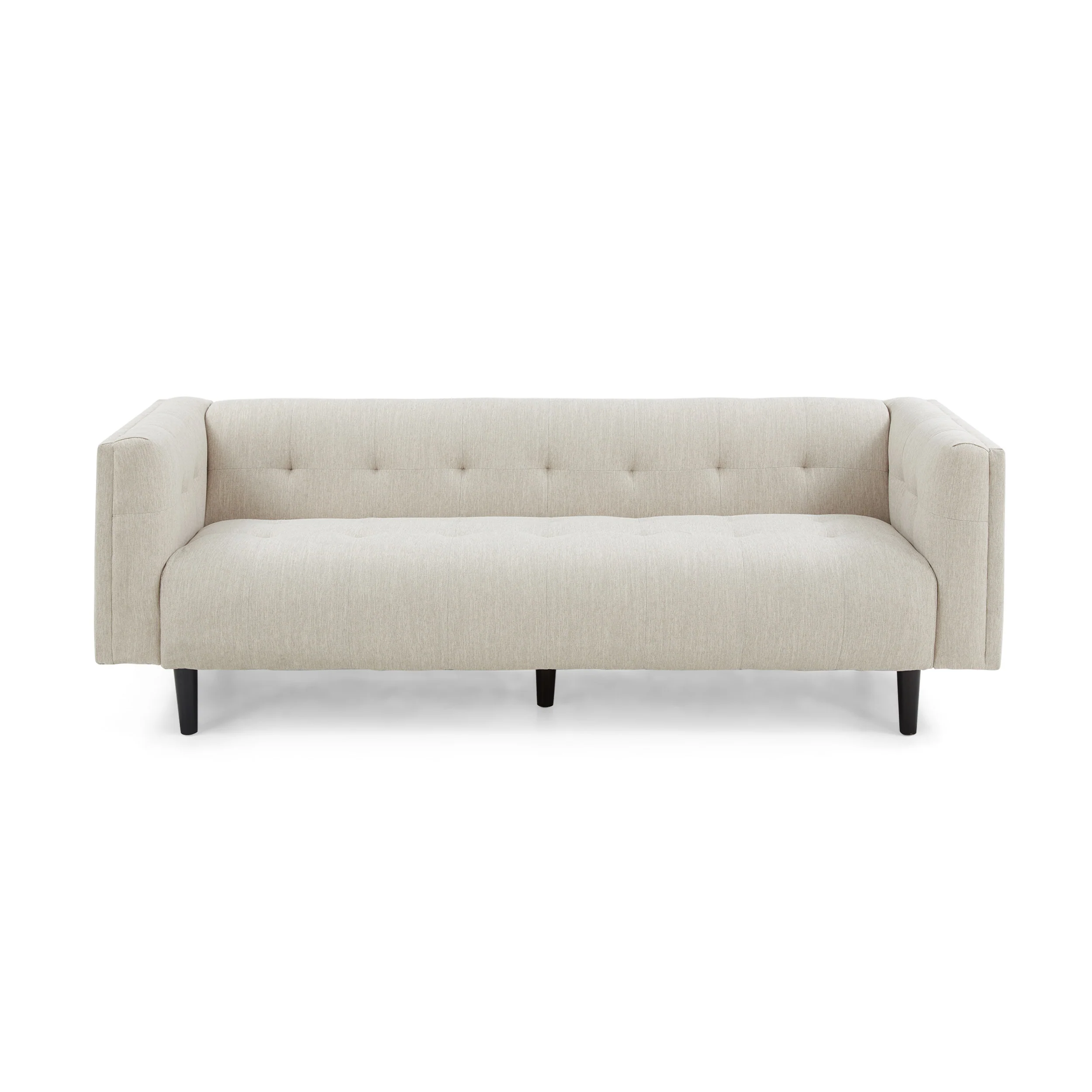 Kennedii Mid-Century Modern Fabric Upholstered Tufted 3 Seater Sofa - furnishings
