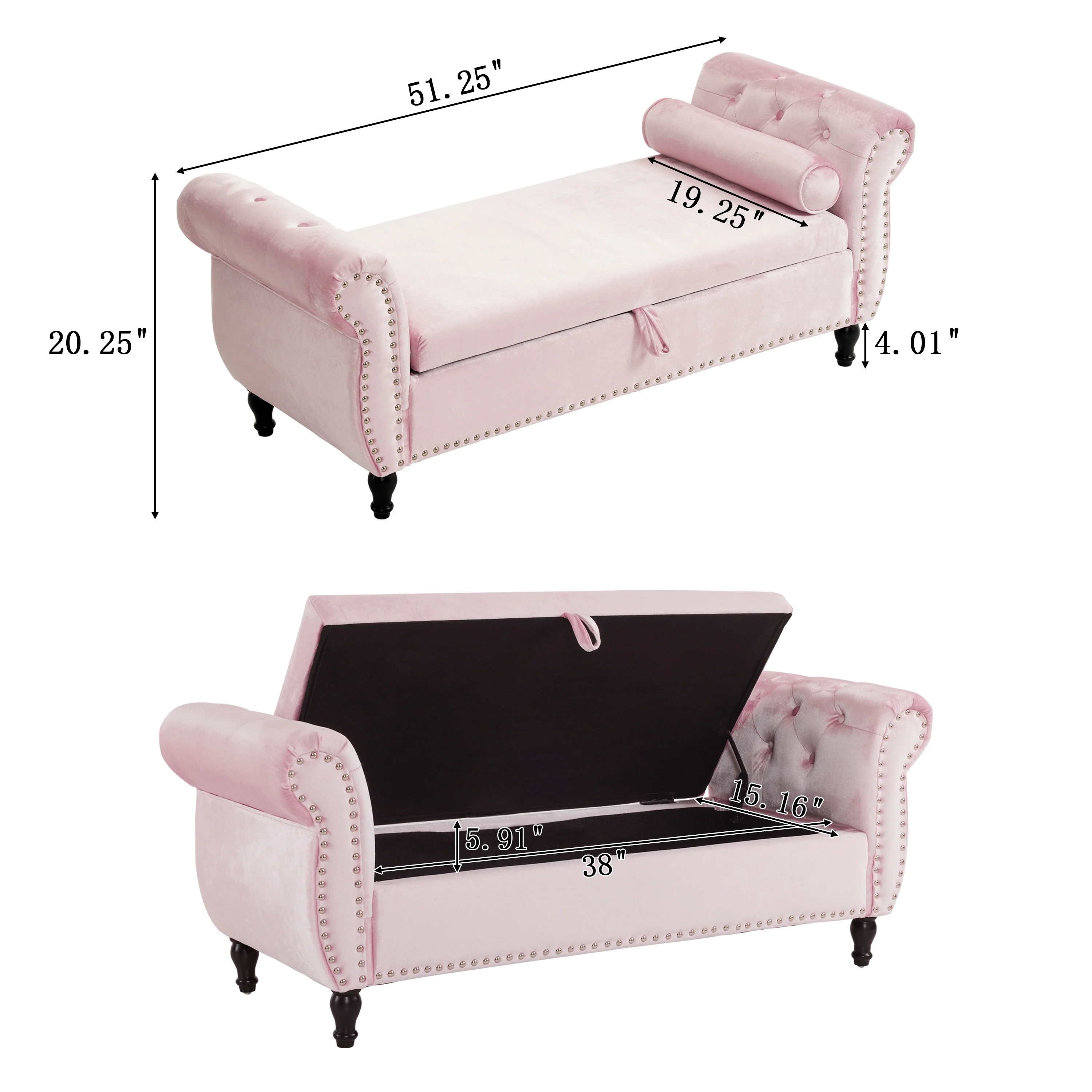 Luffy Upholstered Storage Ottoman Bench - furnishings