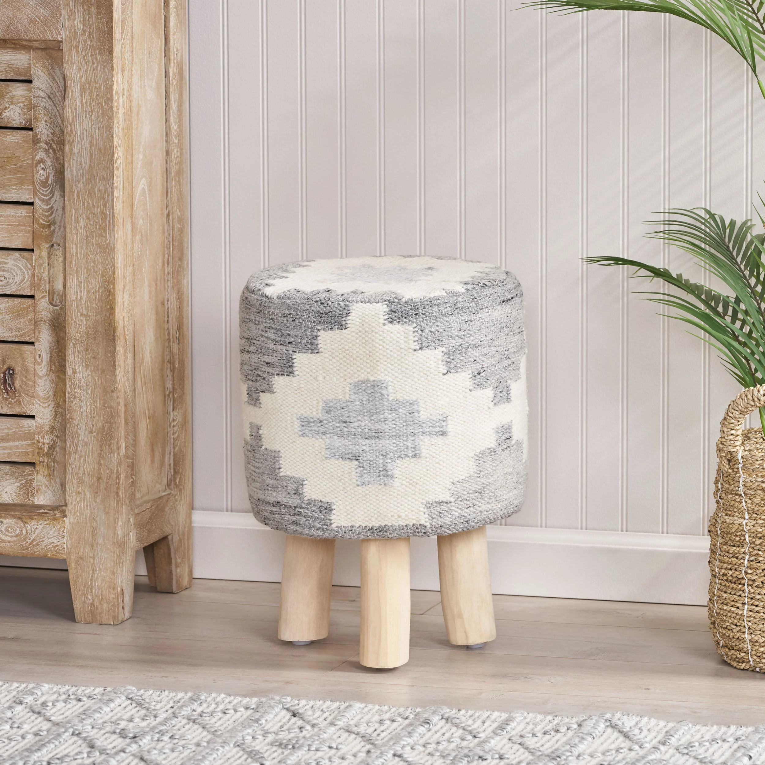 Jaxcen Handcrafted Boho Stool - furnishings