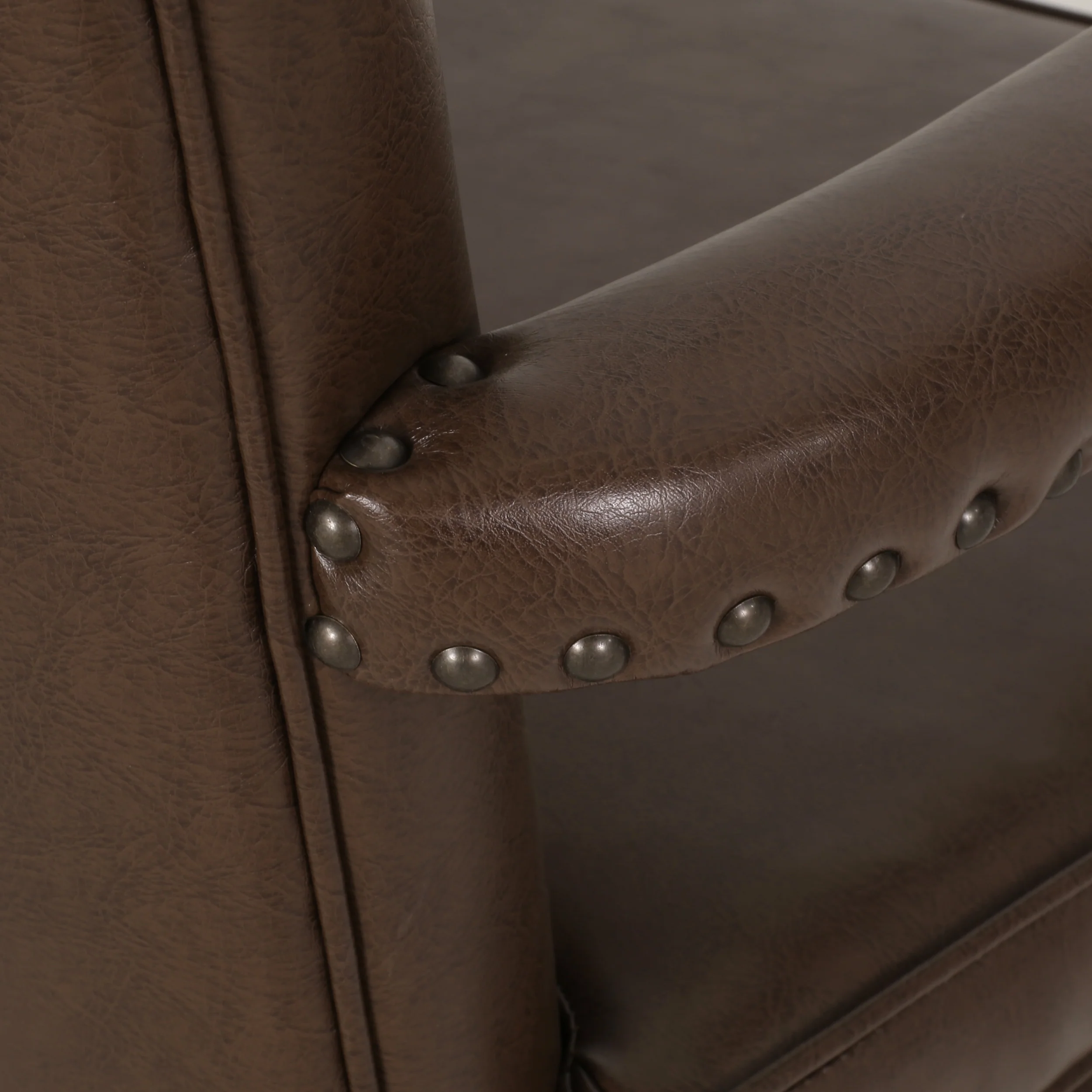 Tim French Country Upholstered Dining Arm Chair with Nailhead Trim - furnishings