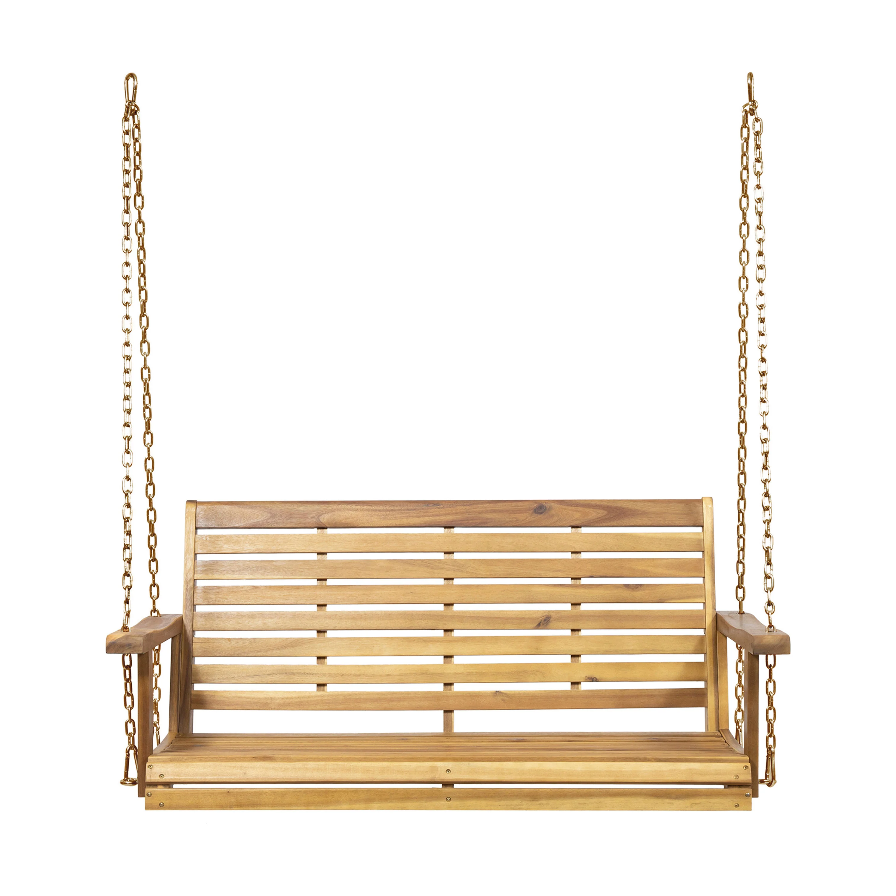 Viola Outdoor Aacia Wood Porch Swing - furnishings