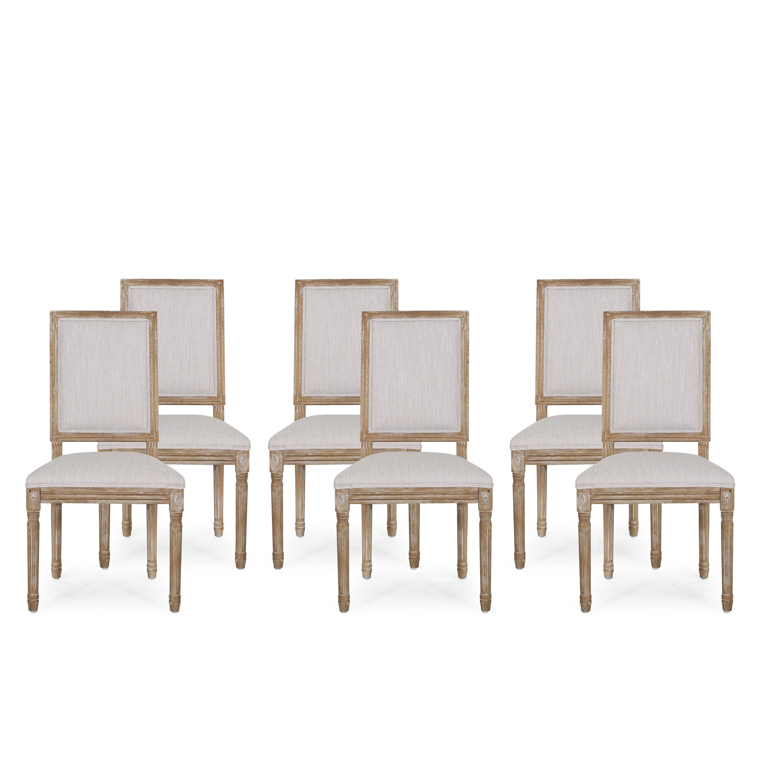 Amy French Country Wood Upholstered Dining Chair (Set of 6) - furnishings
