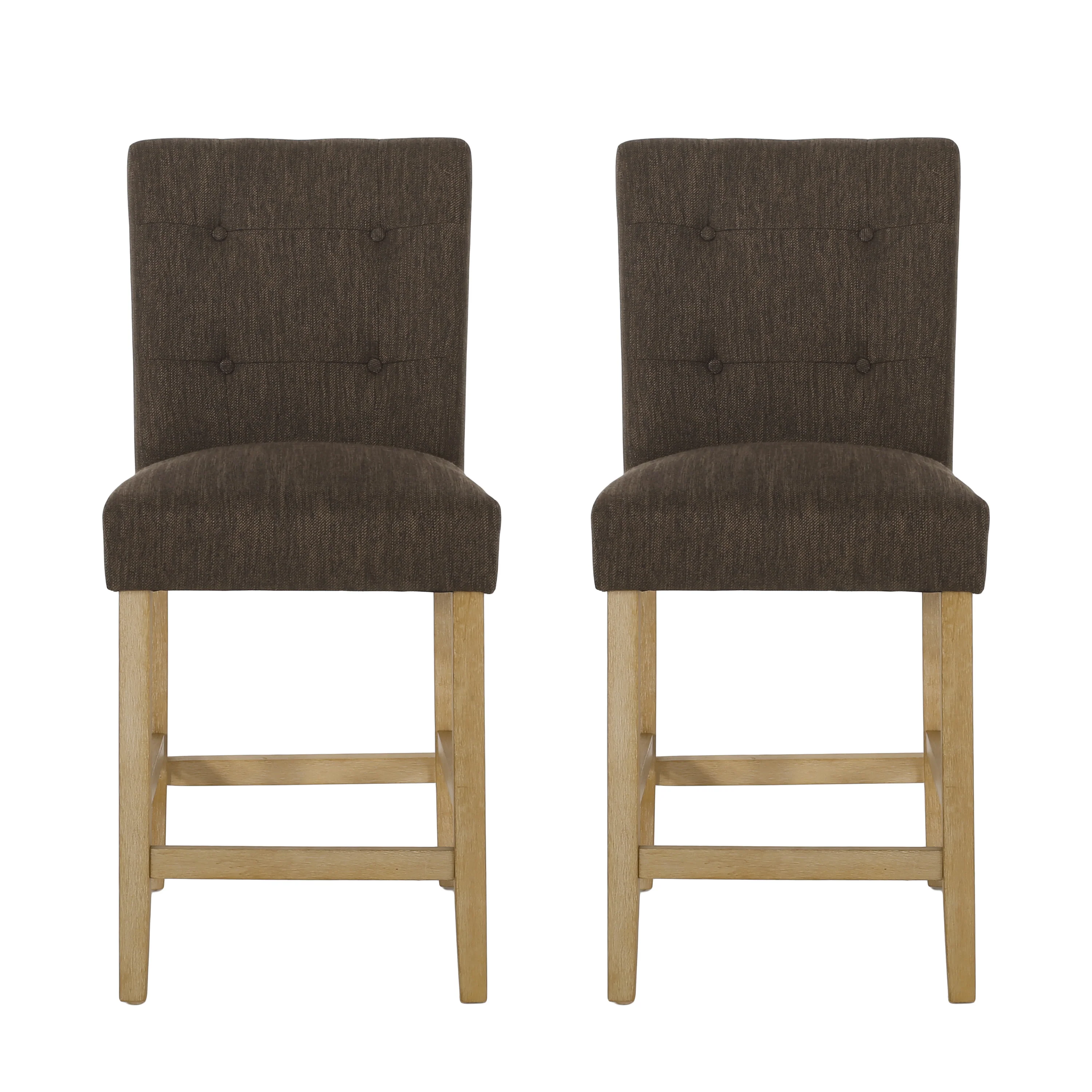 Dellroy Contemporary Fabric Button Tufted 26 Inch Counter Stools, Set of 2 - furnishings