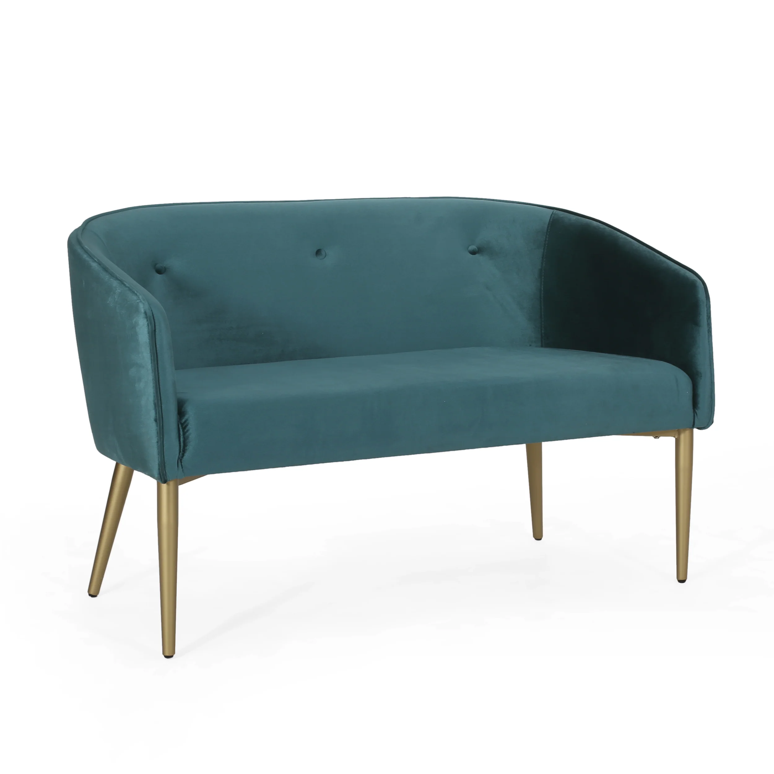 Arthur Modern Glam Tufted Velvet Loveseat - furnishings