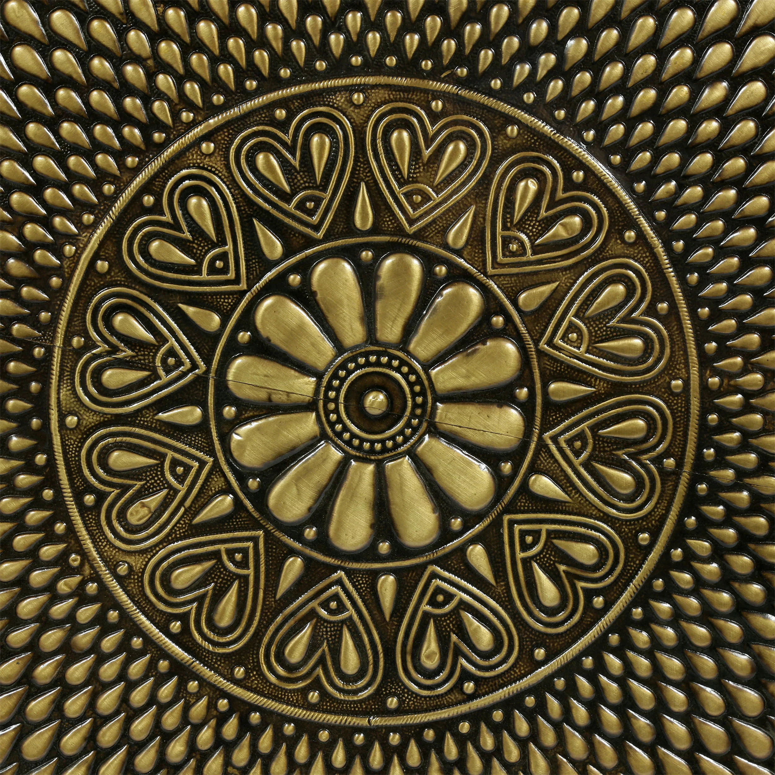 Soperton Cohutta Boho Handcrafted Embossed Coffee Table, Gold - furnishings