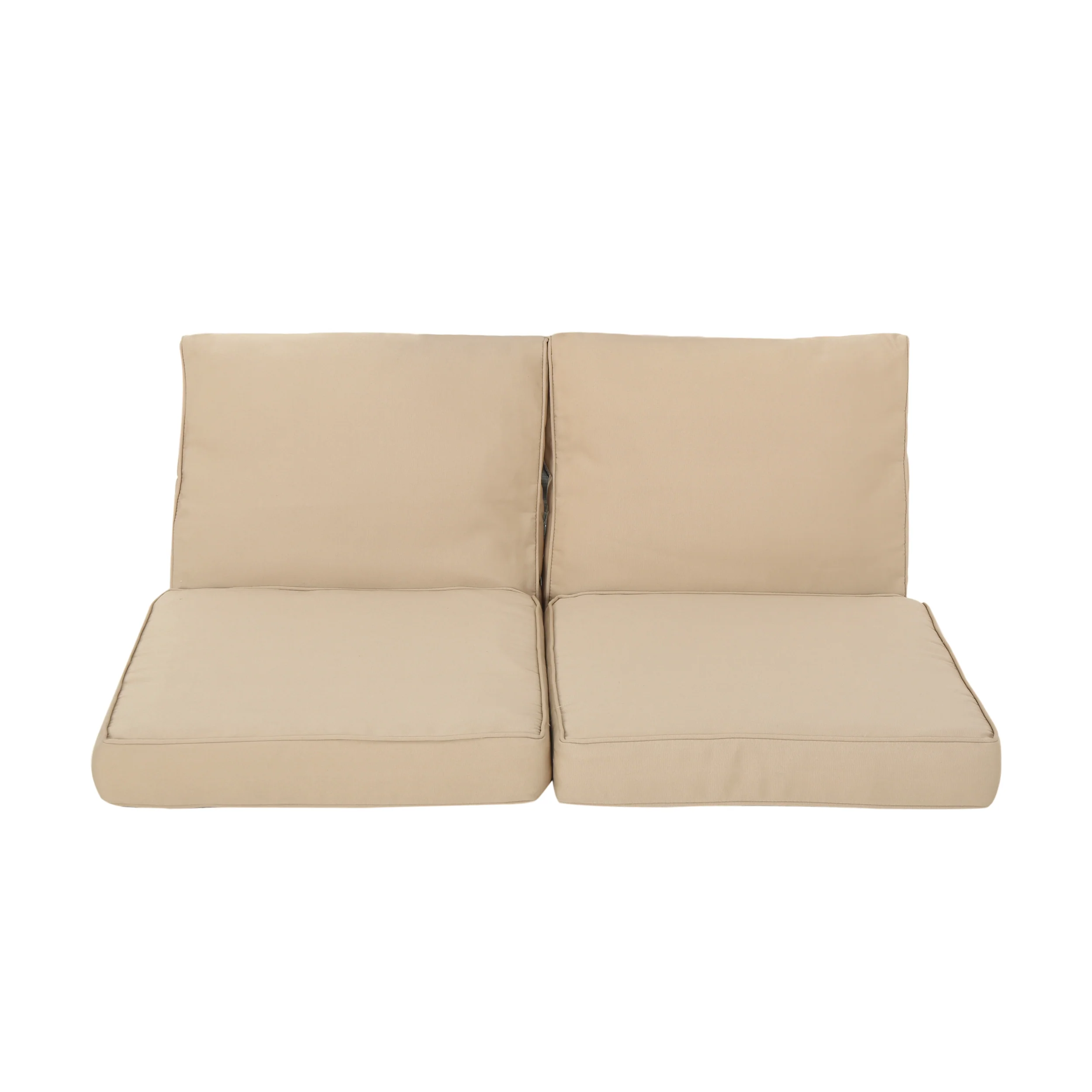 Atiyah Outdoor Water Resistant Fabric Loveseat Cushions with Piping - furnishings