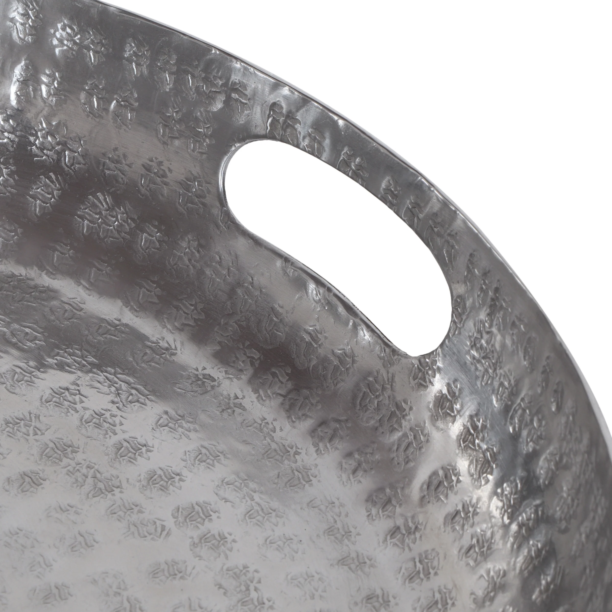 Dutile Handmade Hammered Aluminum Decorative Plate, Silver - furnishings