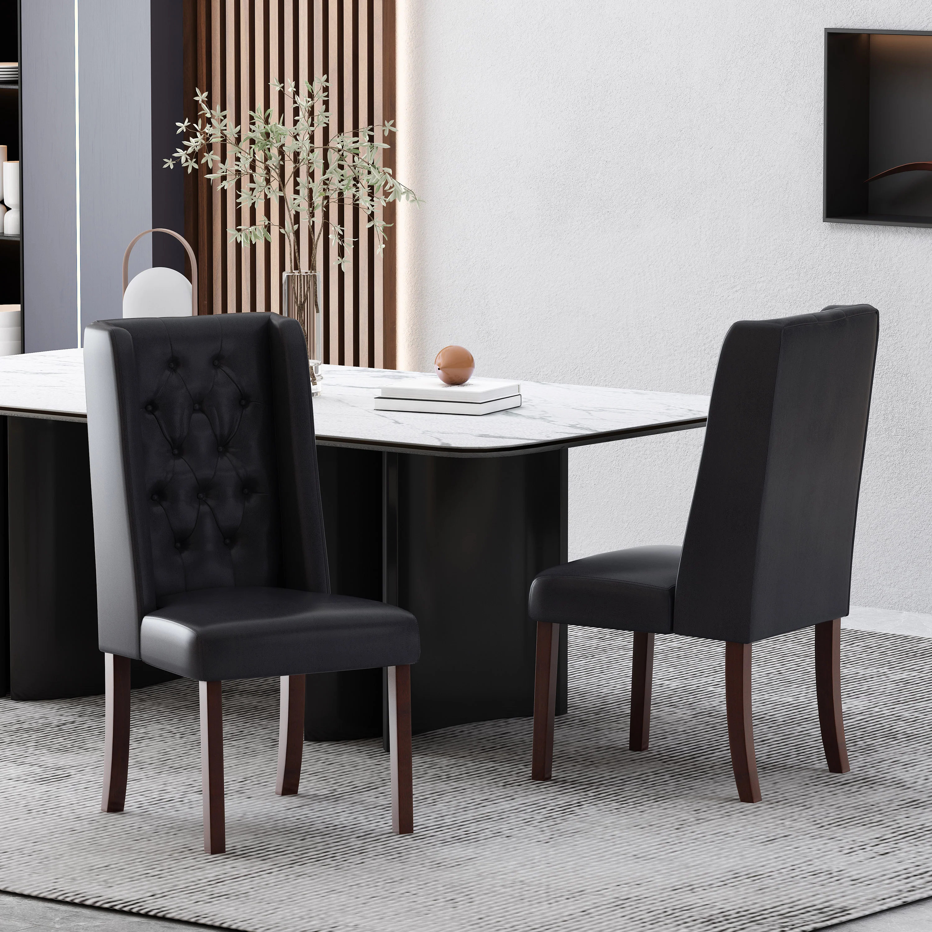 Apaloosa Contemporary Tufted Dining Chairs, Set of 2 - furnishings