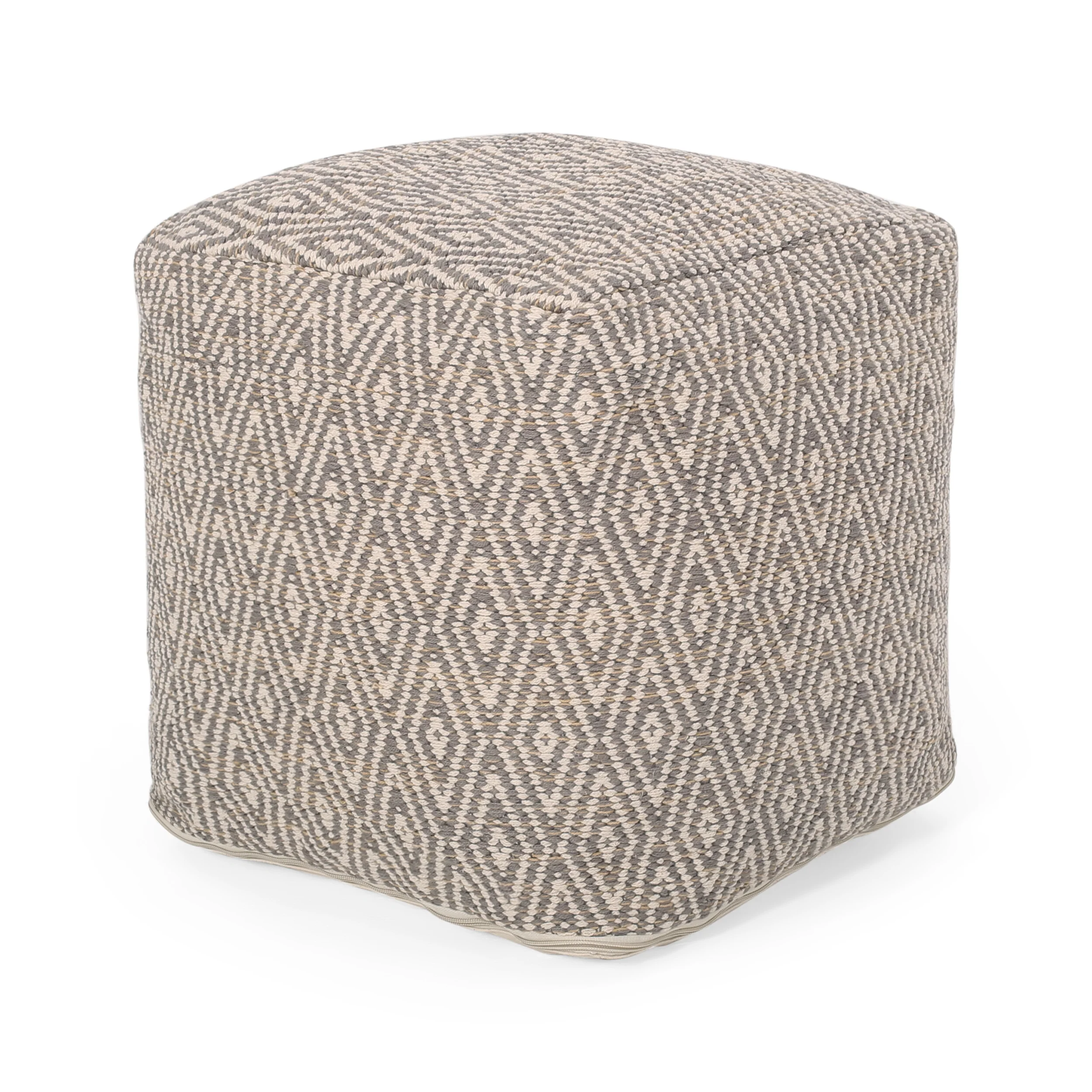 Sovereign Hand-Crafted Cotton Cube Pouf - furnishings