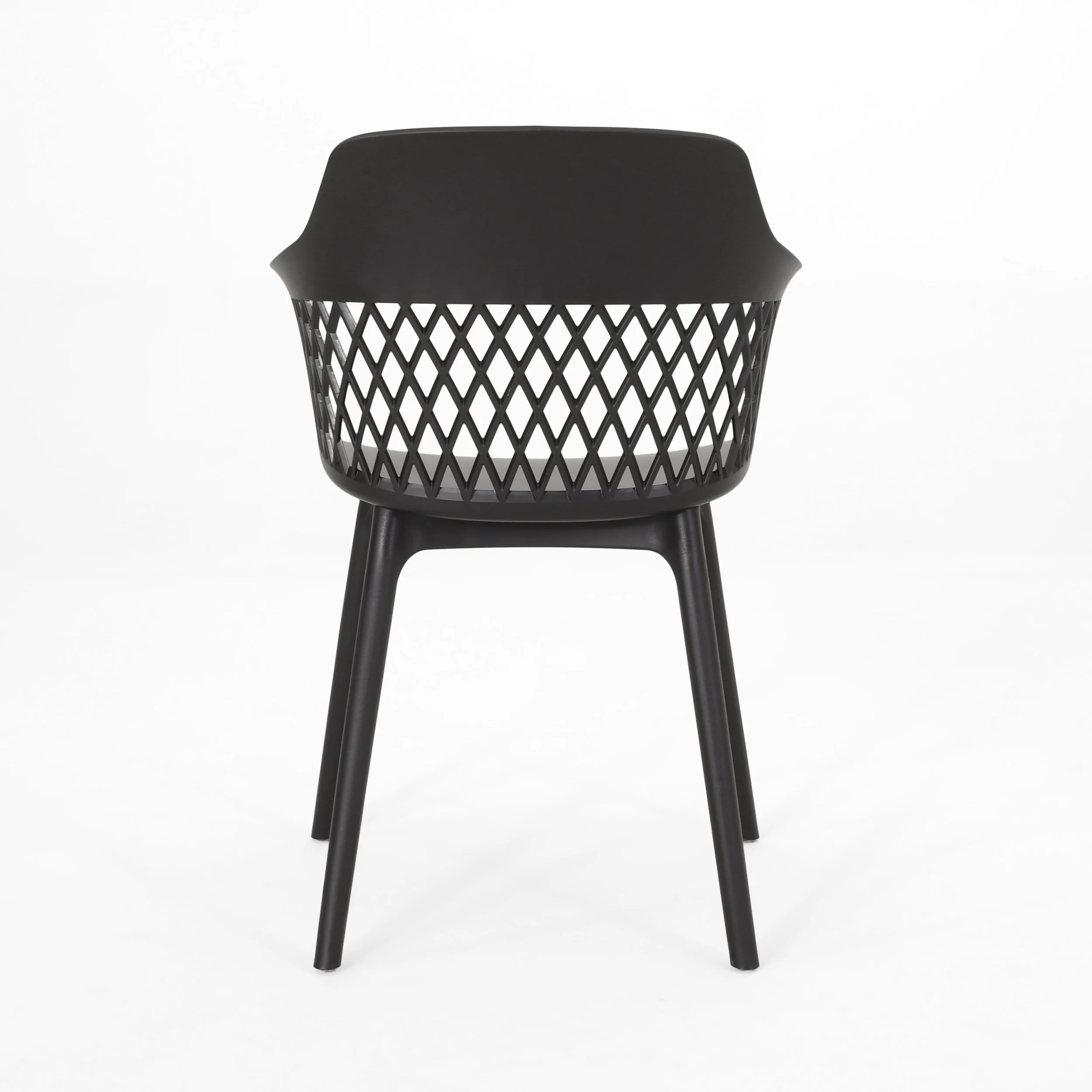 Roma Outdoor Wood and Resin 7 Piece Dining Set, Black and Teak - furnishings