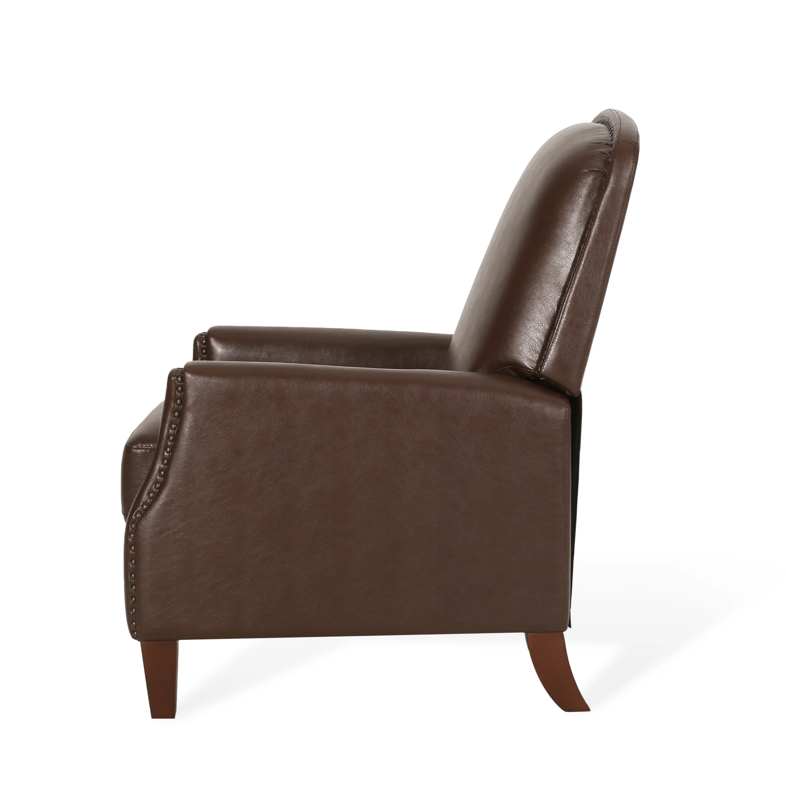 Breu Contemporary Upholstered Pushback Recliner with Nailhead Trim - furnishings
