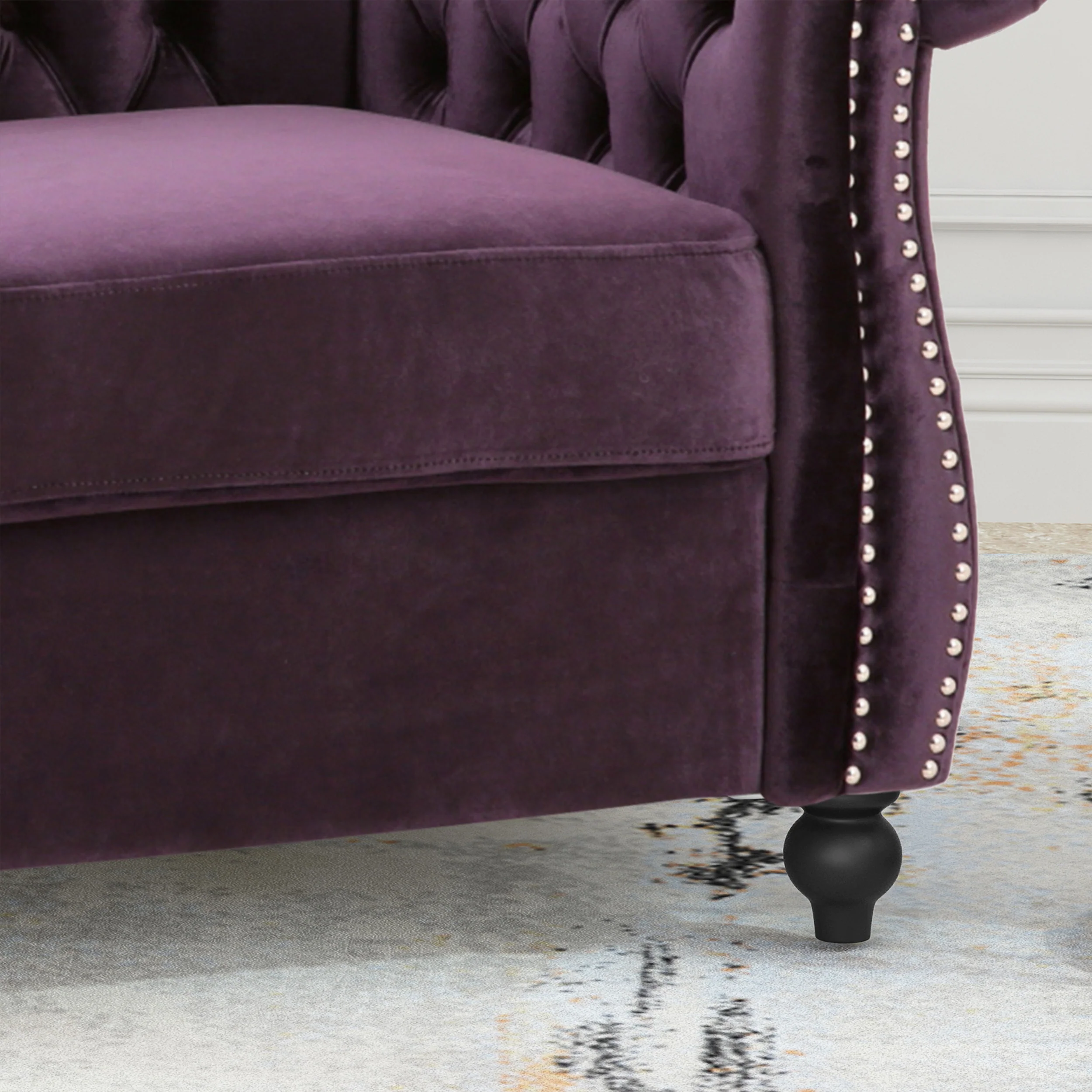 Galilea Chesterfield Velvet Club Chair - furnishings