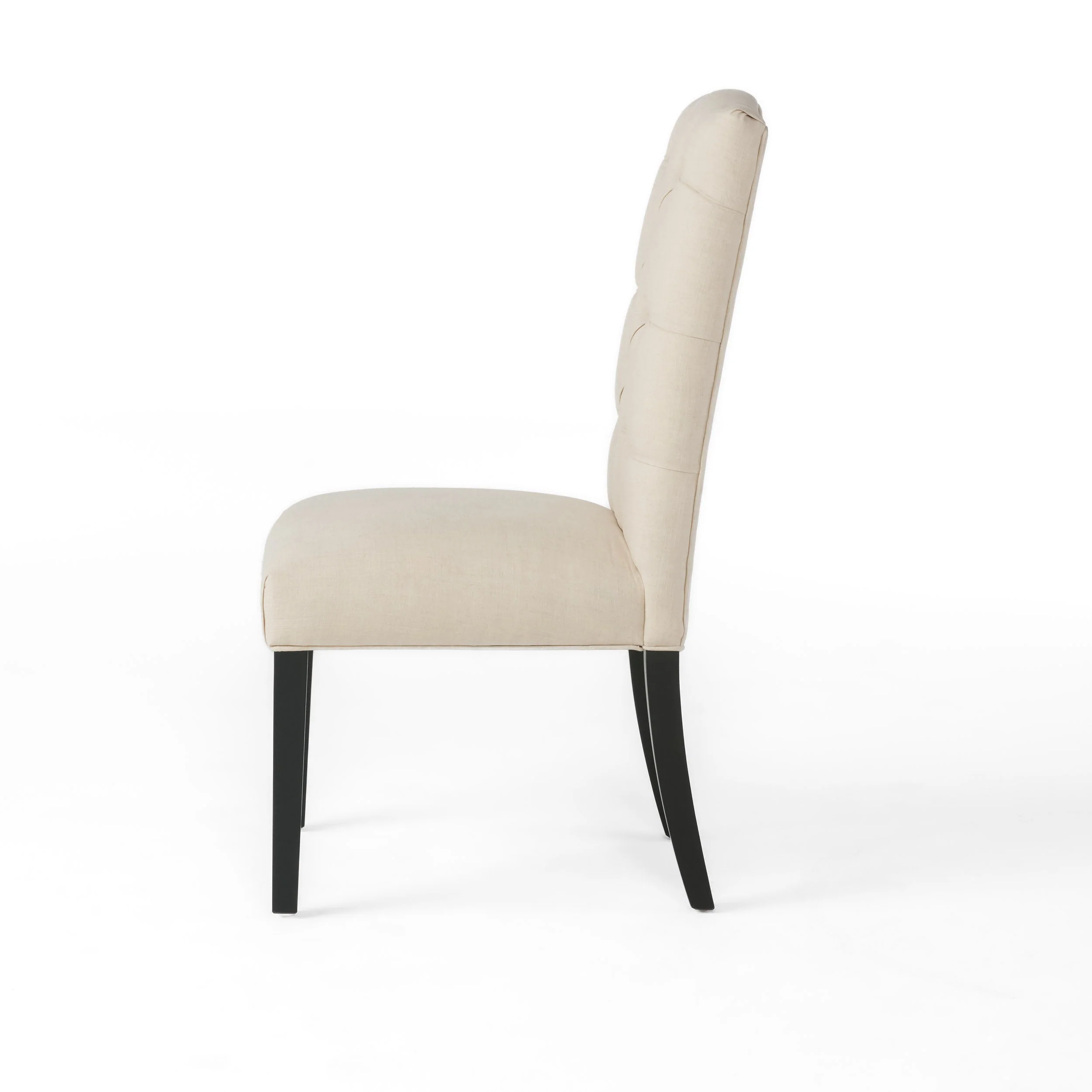 Prince Tufted Natural Plain Fabric Dining Chair (Set of 2) - furnishings