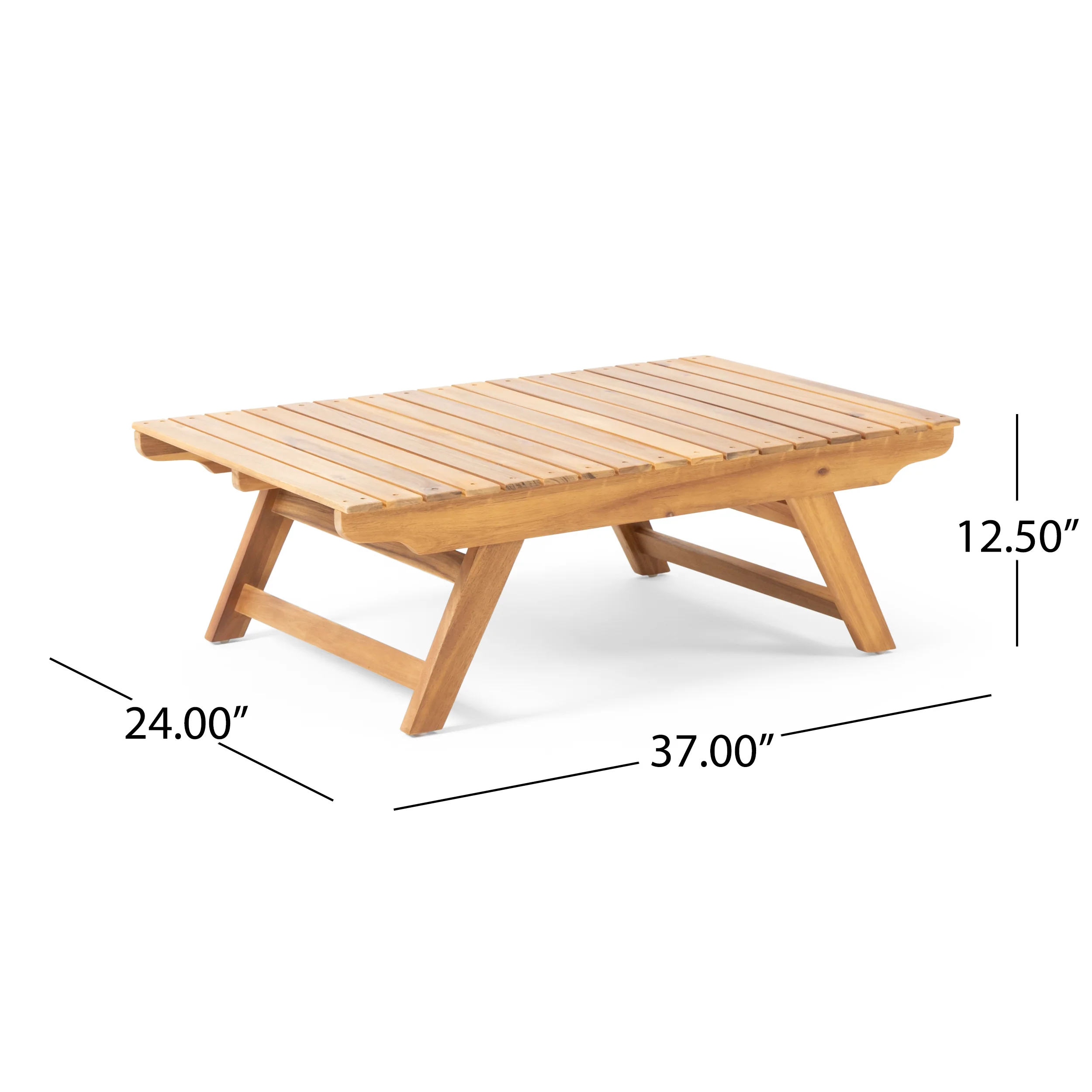 Kaiya Outdoor Acacia Wood 4 Seater Chat Set with Side Table and Coffee Table - furnishings