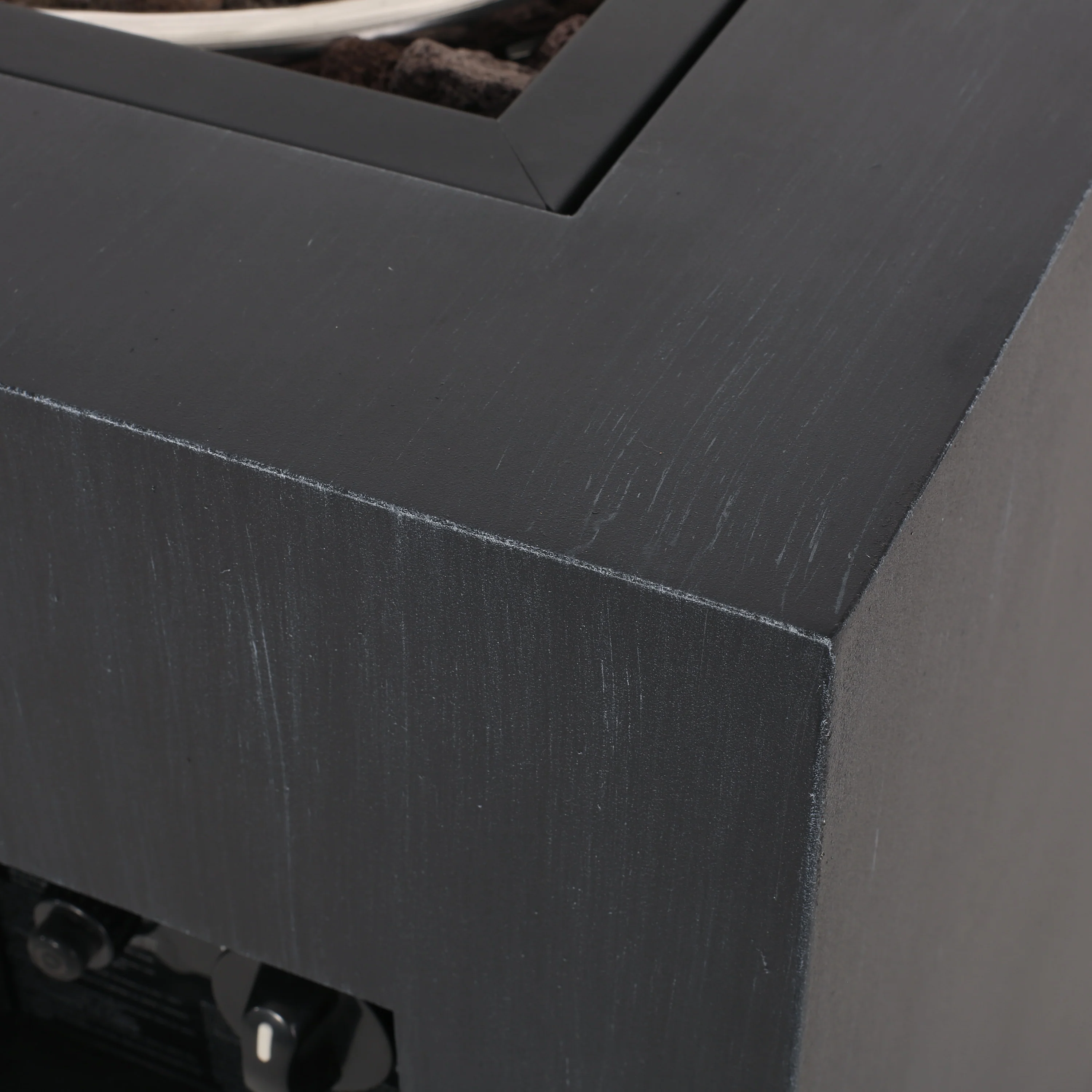 Jasmine Outdoor 30,000 BTU Square Fire Column, Brushed Black - furnishings
