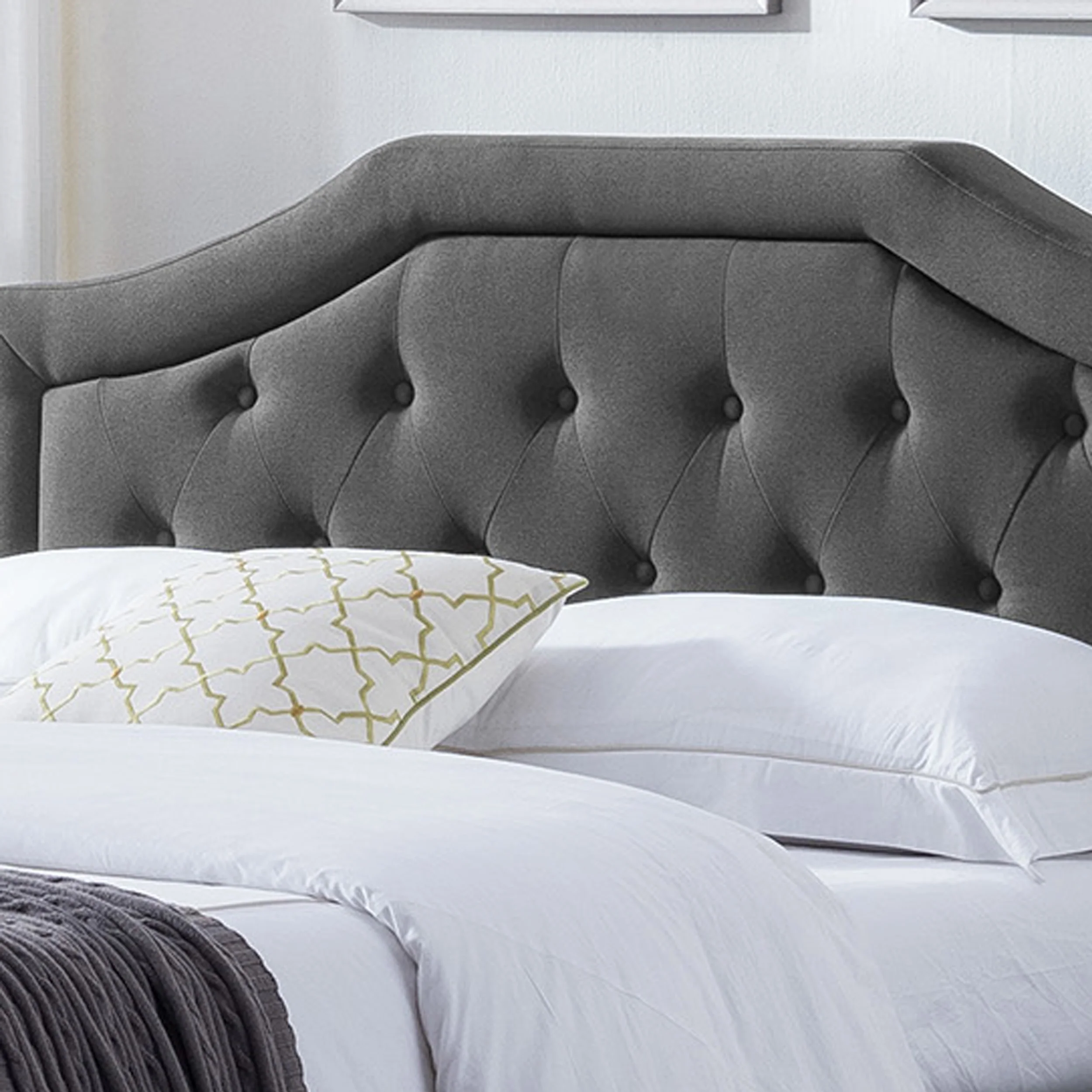 Veromca Theresa Contemporary Fabric Upholstered Queen Sized Bed Set - furnishings