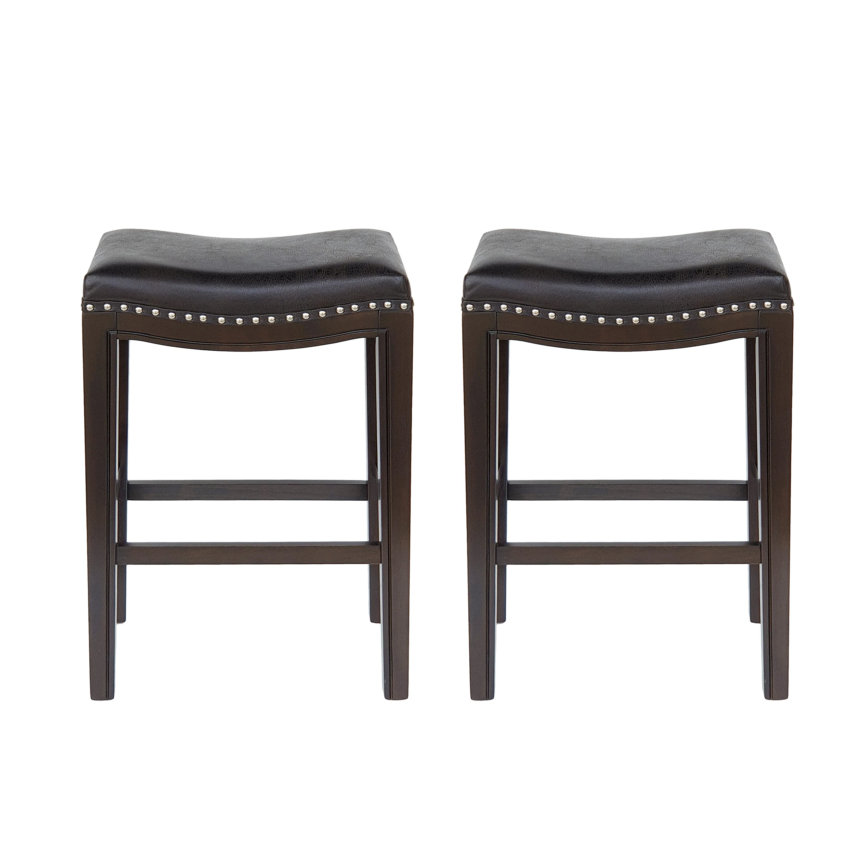 Jordon Contemporary Studded Fabric Counter Stool (Set of 2) - furnishings