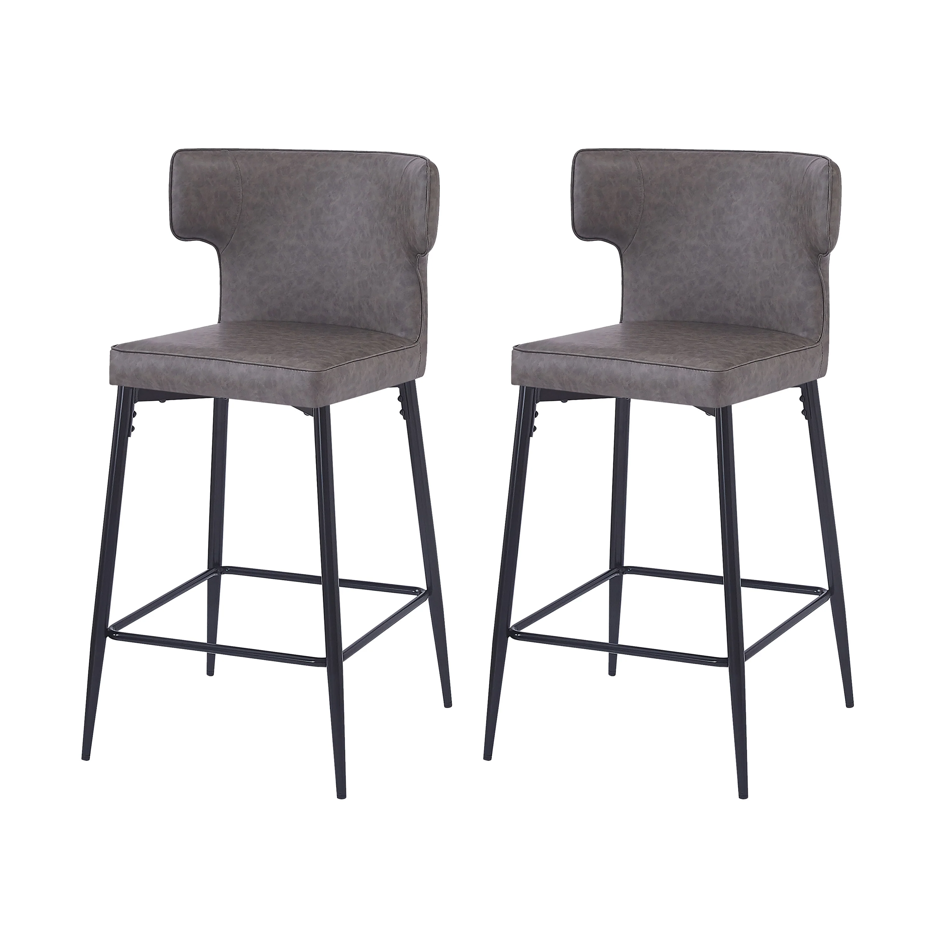 Kilburn Modern Upholstered Cushioned PU Leather Counter Stool with Footrest - furnishings