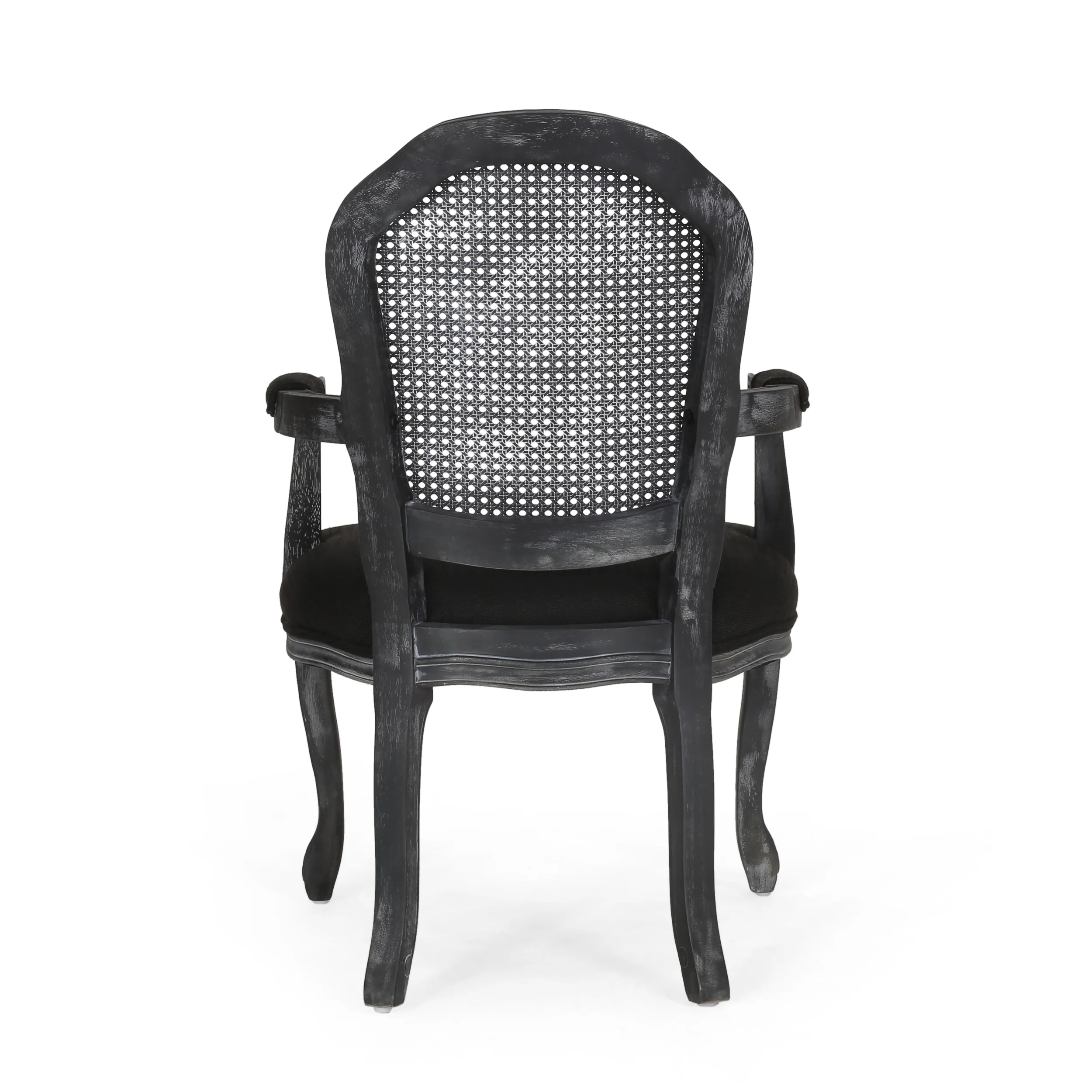 Mariette French Country Wood and Cane Upholstered Dining Chair, Set of 4 - furnishings