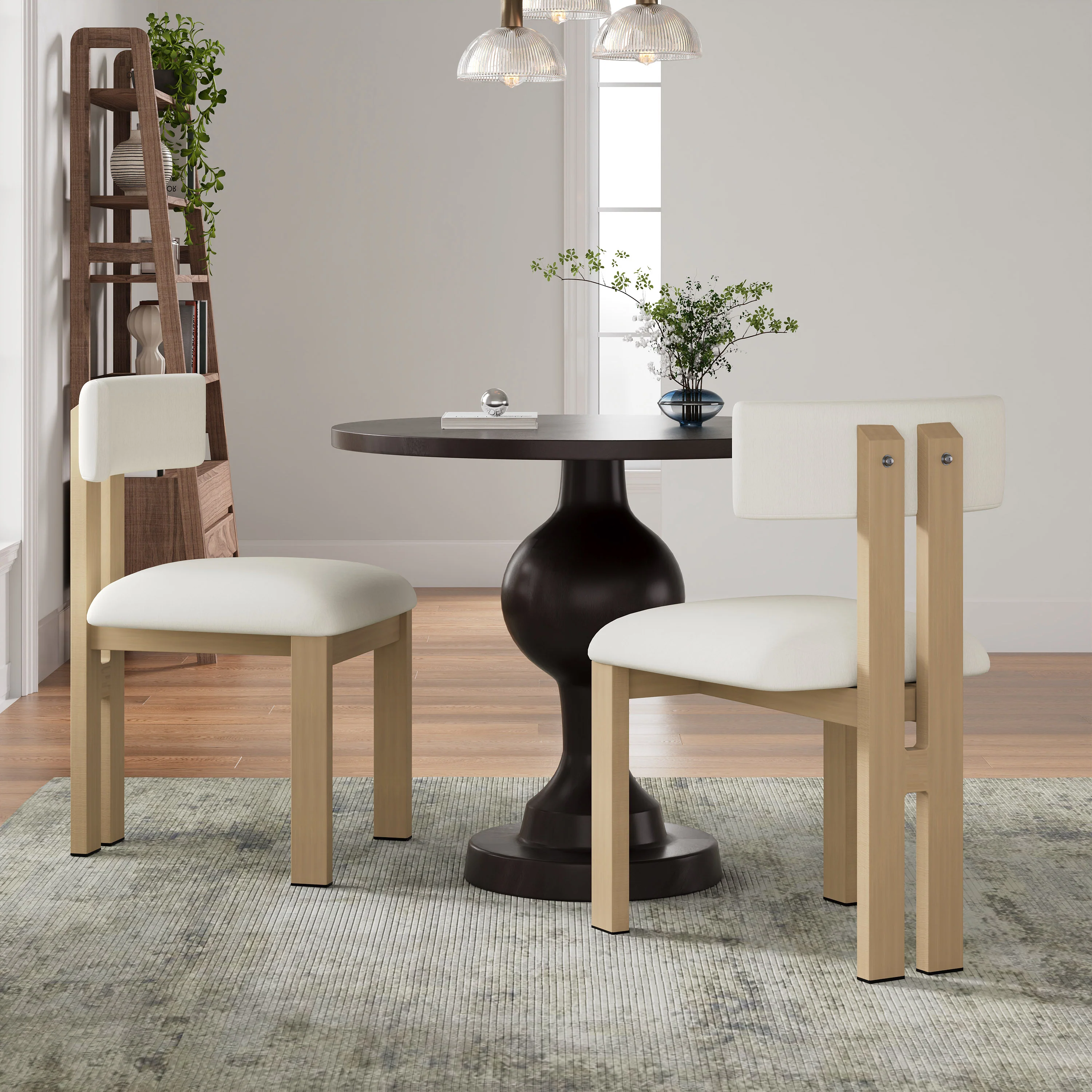 2x Warell Upholstered Luxury Dining Chairs Accent Chairs - furnishings