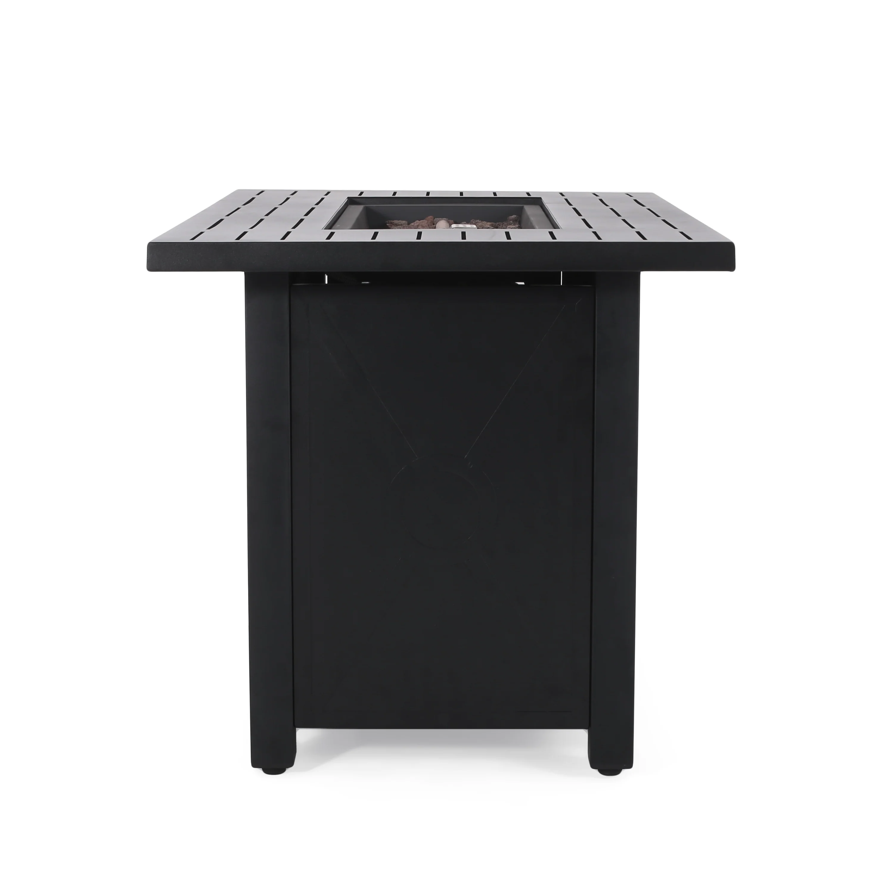 Doheny Outdoor 50,000 BTU Iron Rectangular Fire Pit, Black - furnishings