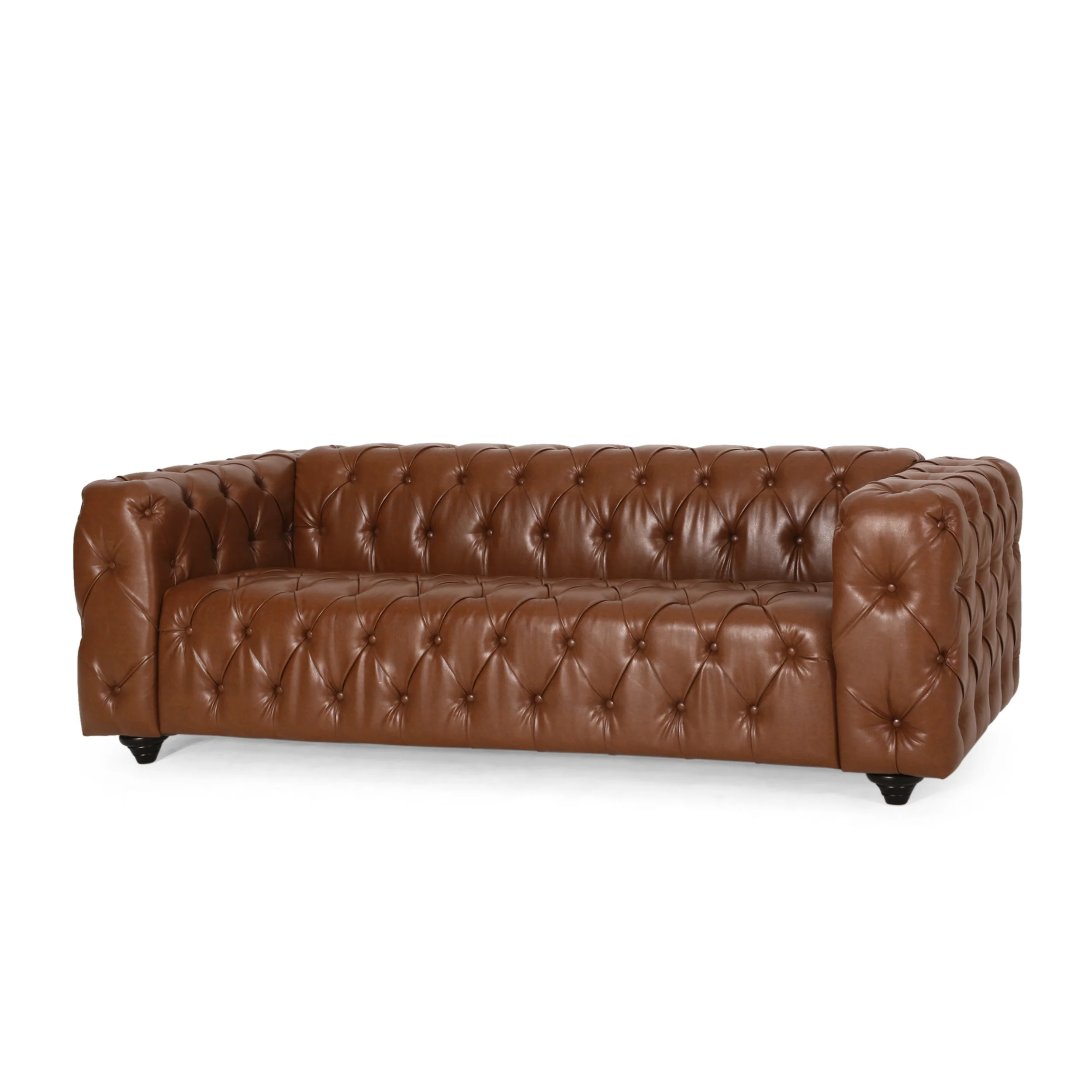 Marengo Contemporary Velvet Tufted 3 Seater Sofa - furnishings