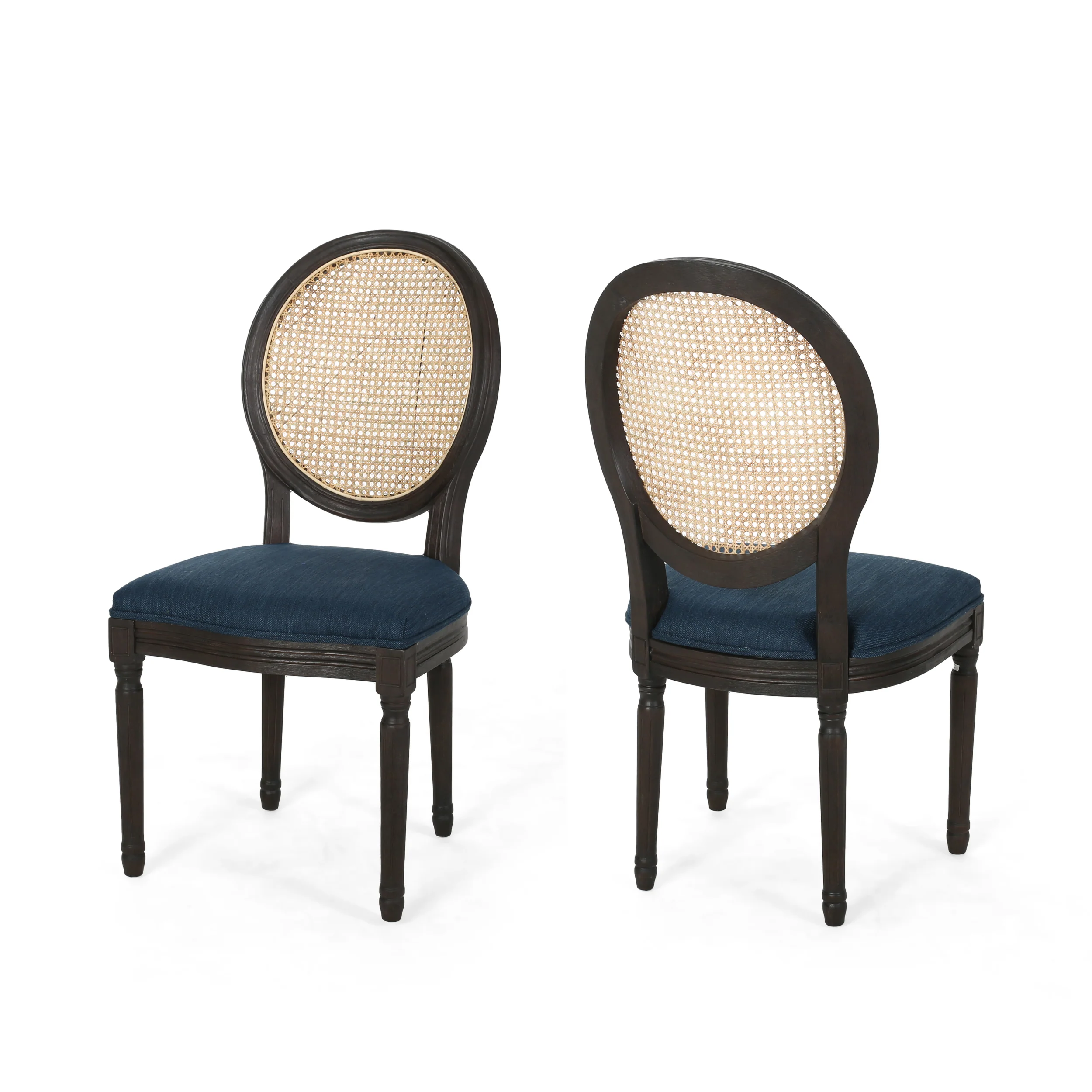 Laney French Style Oval Cane Back Dining Chairs (Set of 2) - furnishings