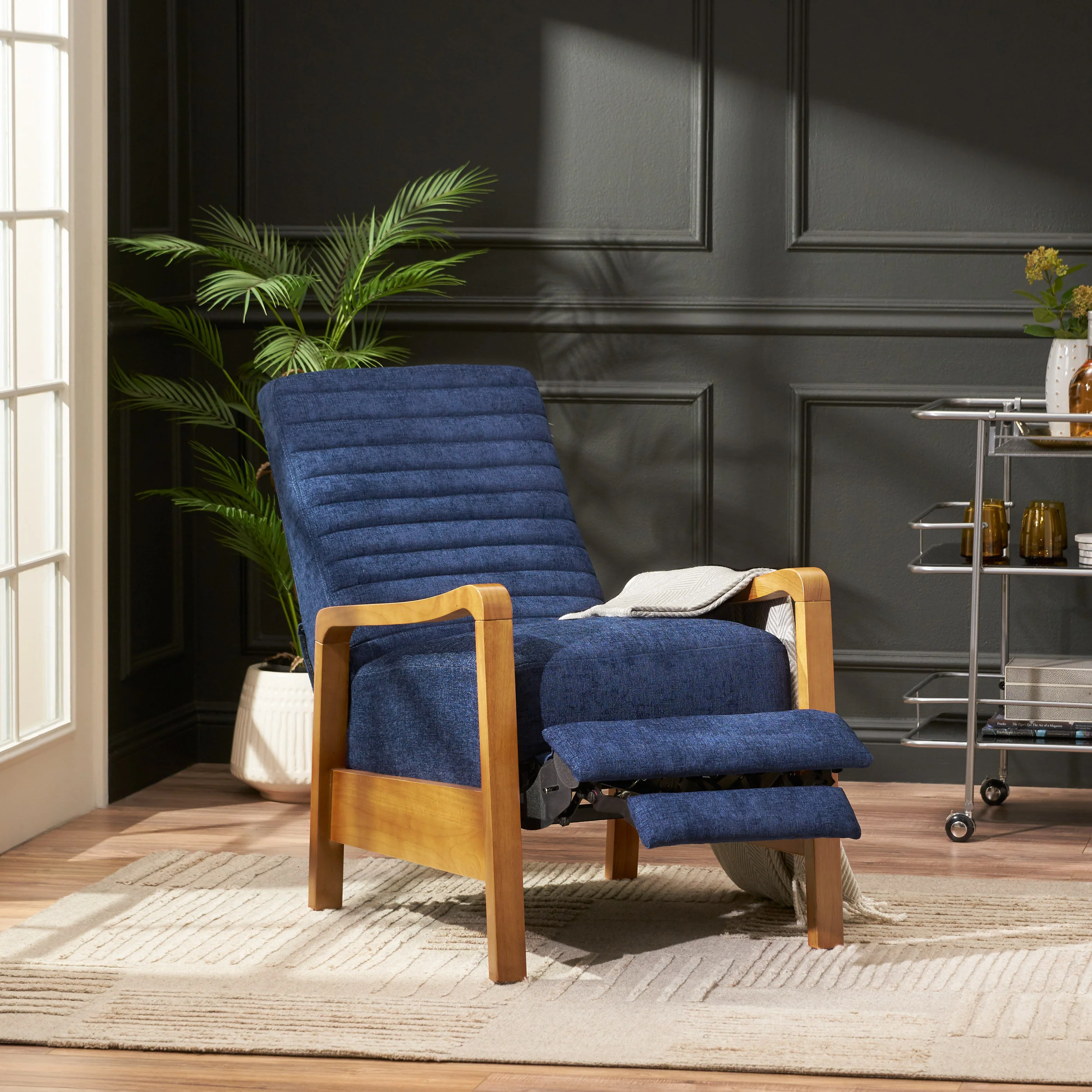 Neihart Contemporary Fabric Channel Stitch Pushback Recliner - furnishings