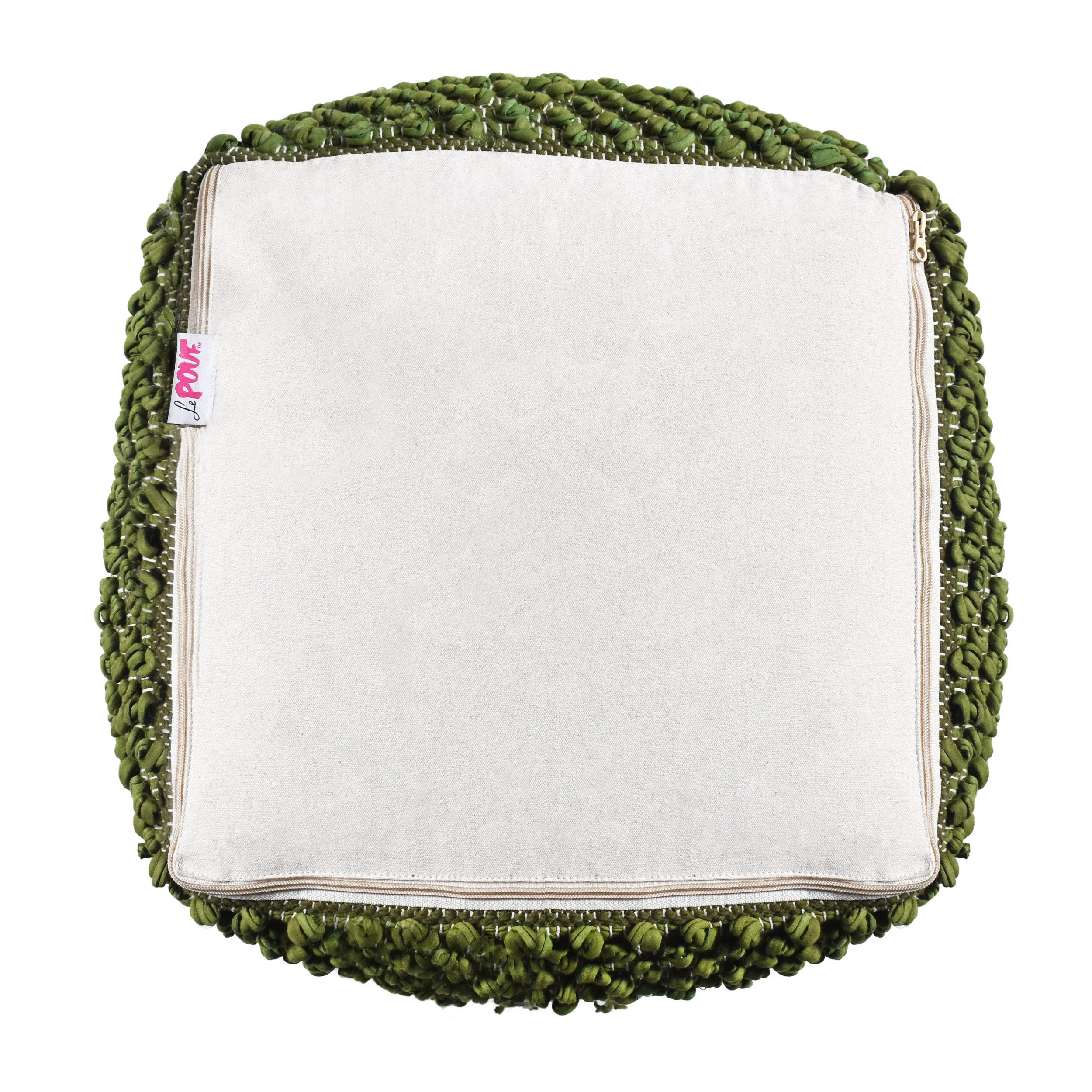 Naholo Boho Handcrafted Fabric Cube Pouf - furnishings