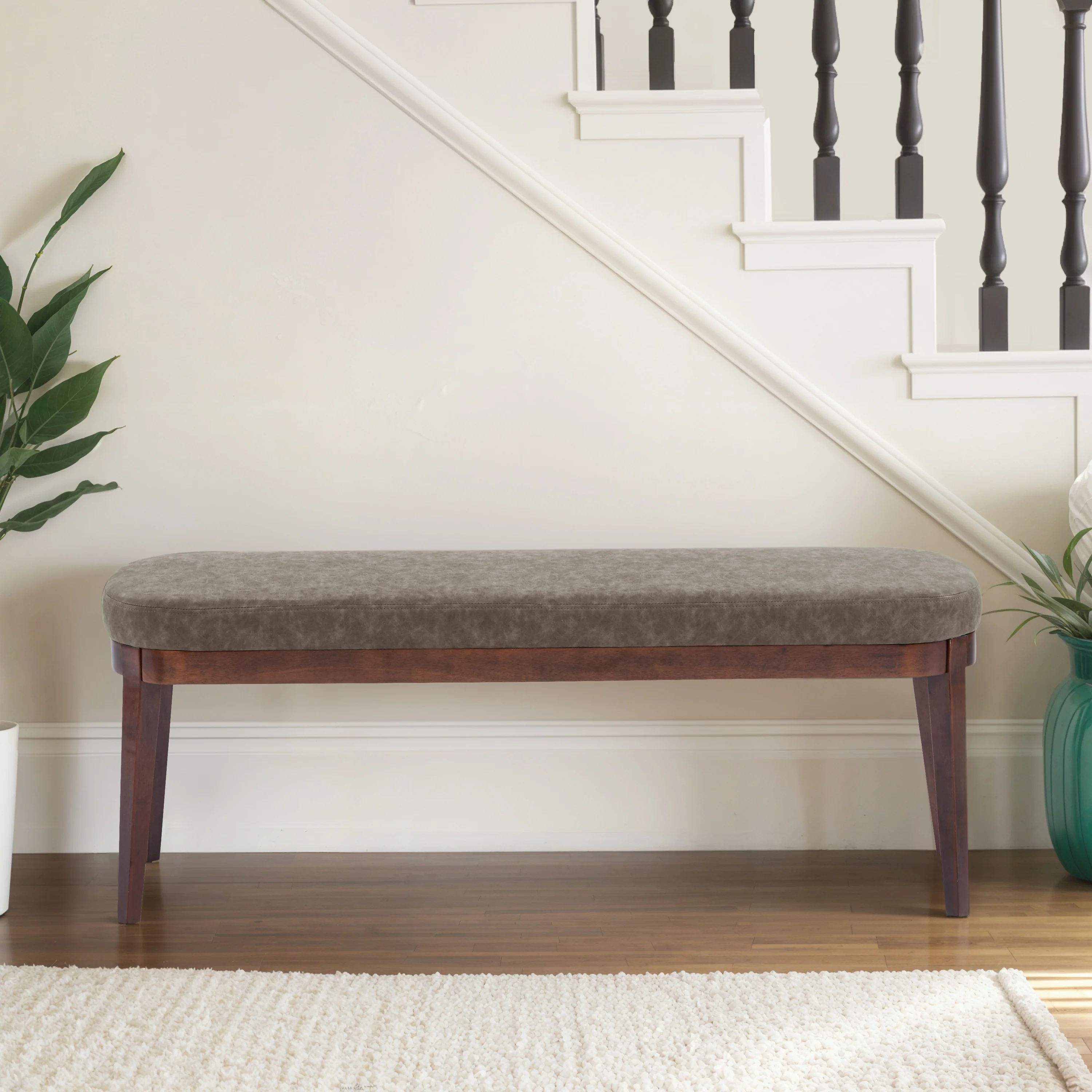 Andromedo Modern Upholstered PU Leather Ottoman Bench - furnishings