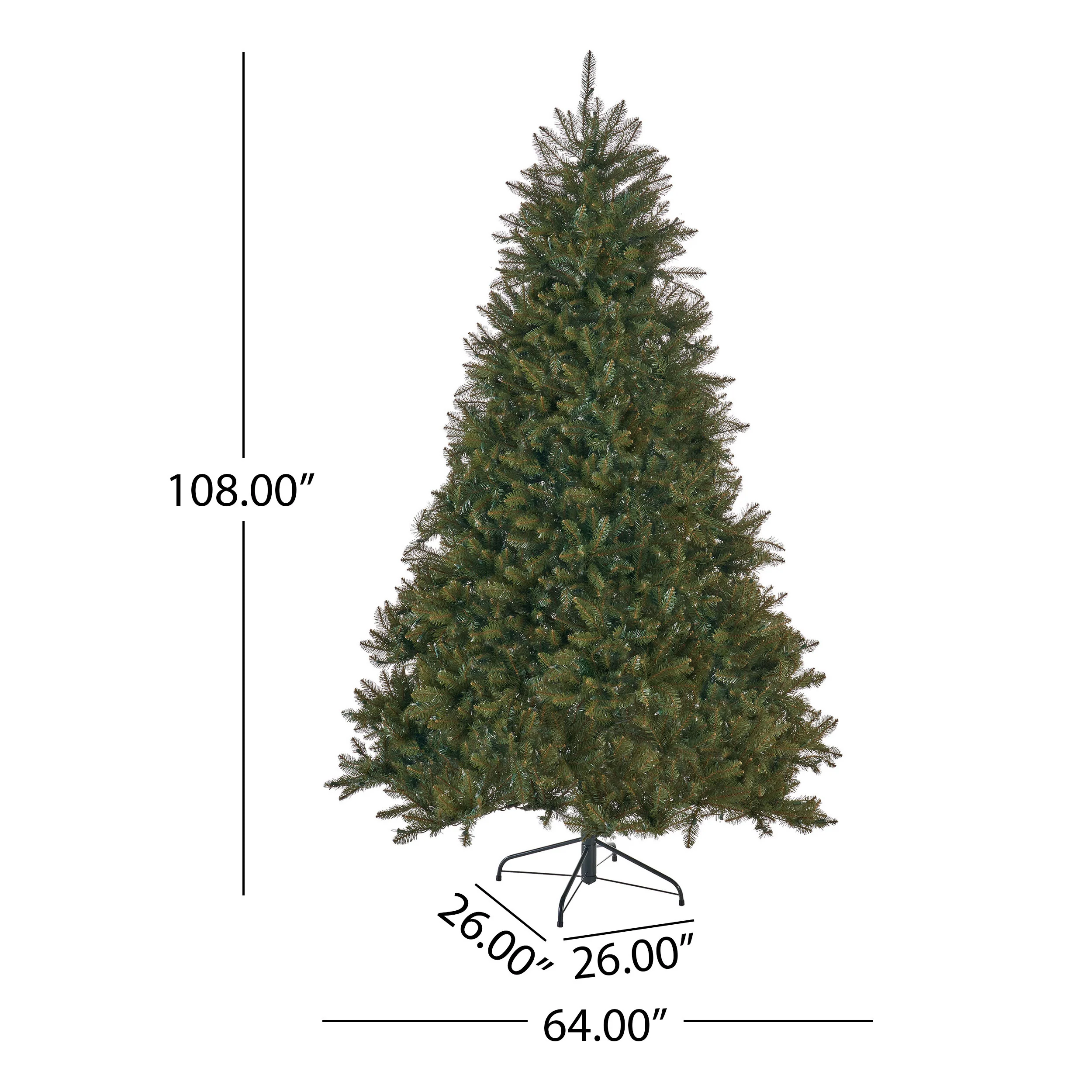 9-foot Fraser Fir Hinged Artificial Christmas Tree - furnishings
