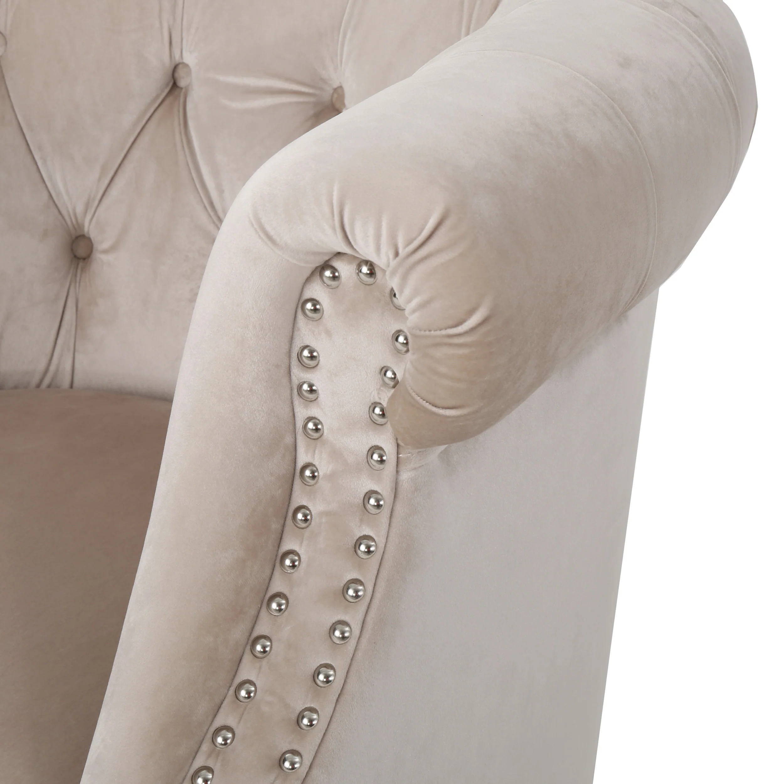 Aries Button-Tufted Velvet Rolled Back Tub Design Club Chair - furnishings