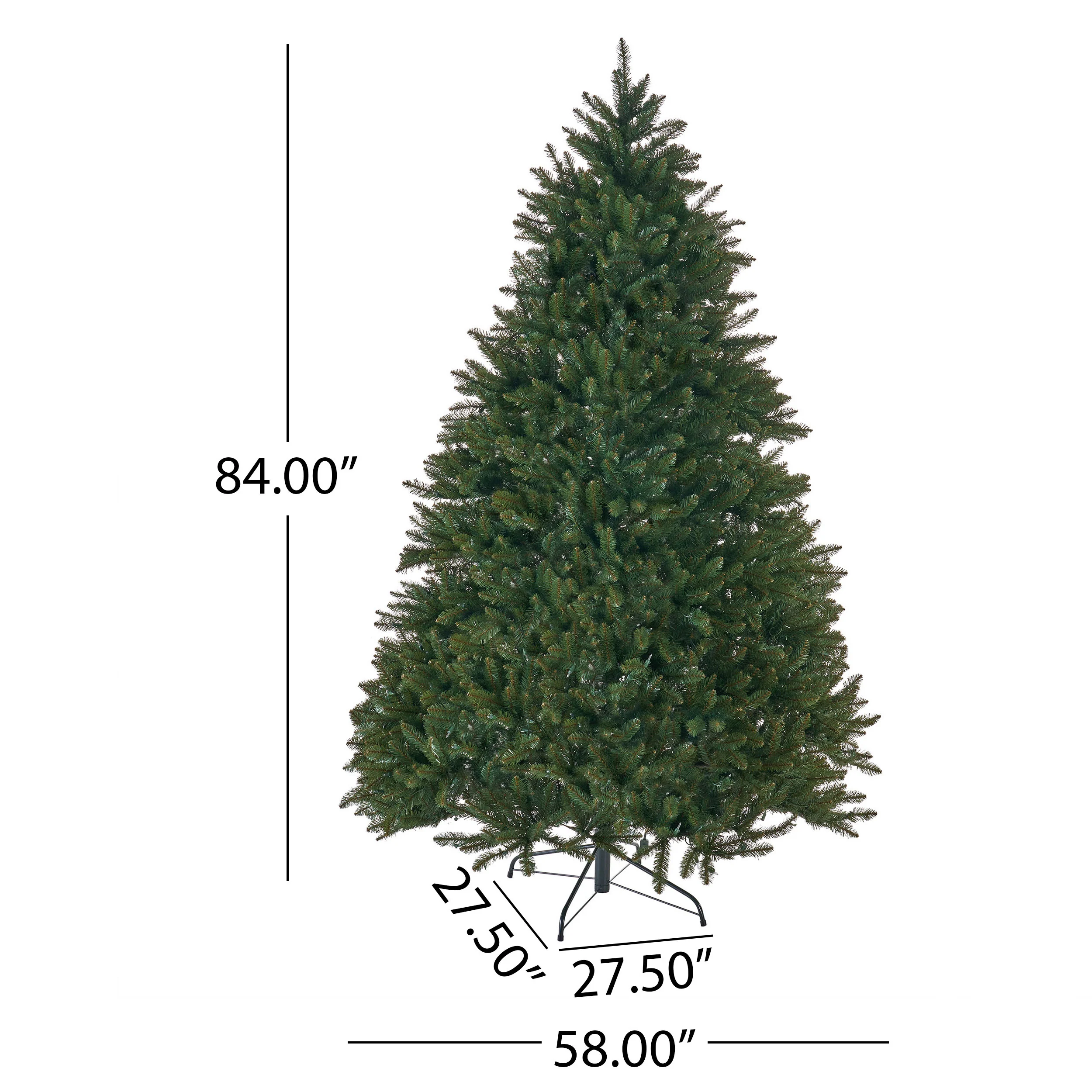 7-foot Norway Spruce Pre-Lit or Unlit Hinged Artificial Christmas Tree - furnishings