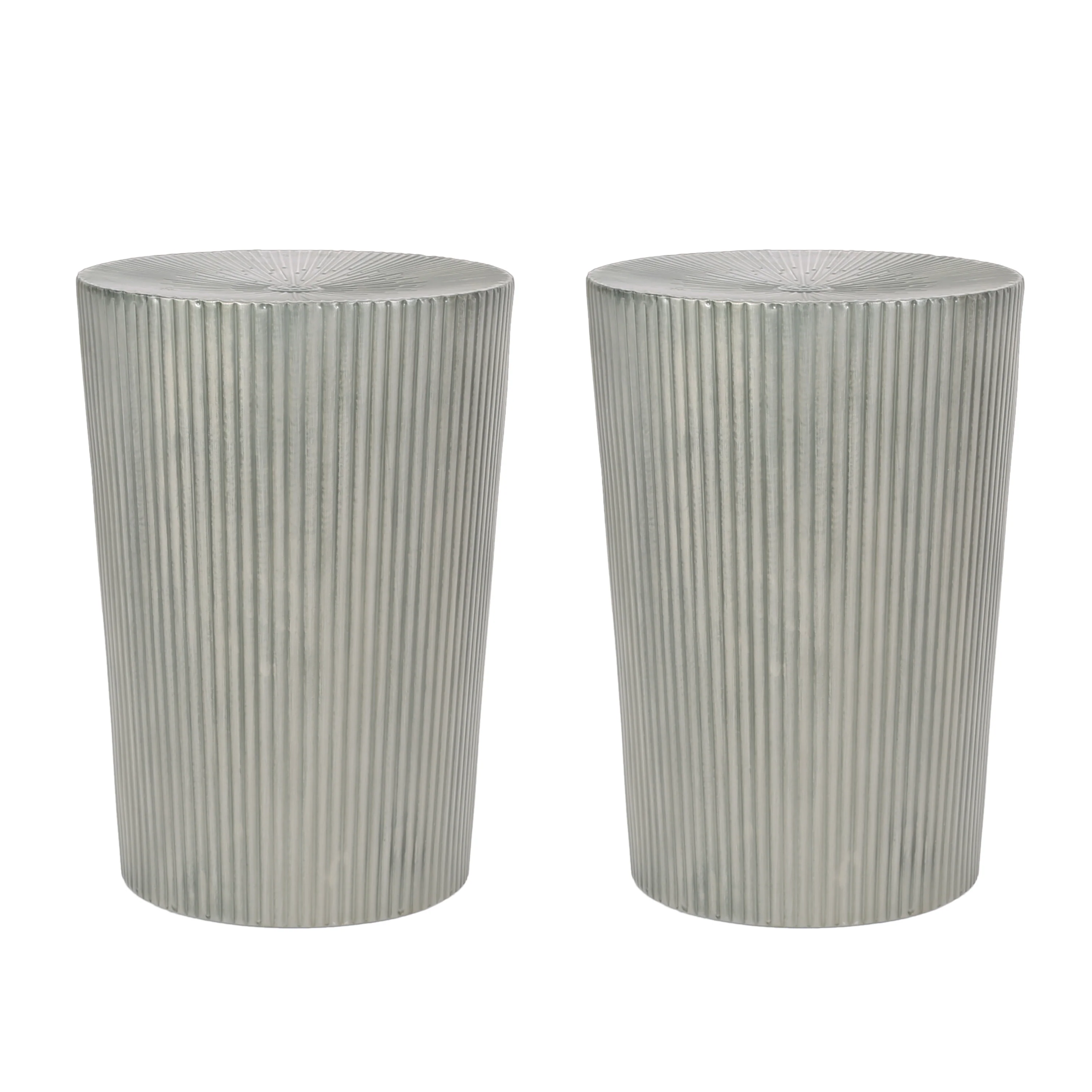 Pamsha Modern Iron Sunburst Side Tables, Set of 2 - furnishings