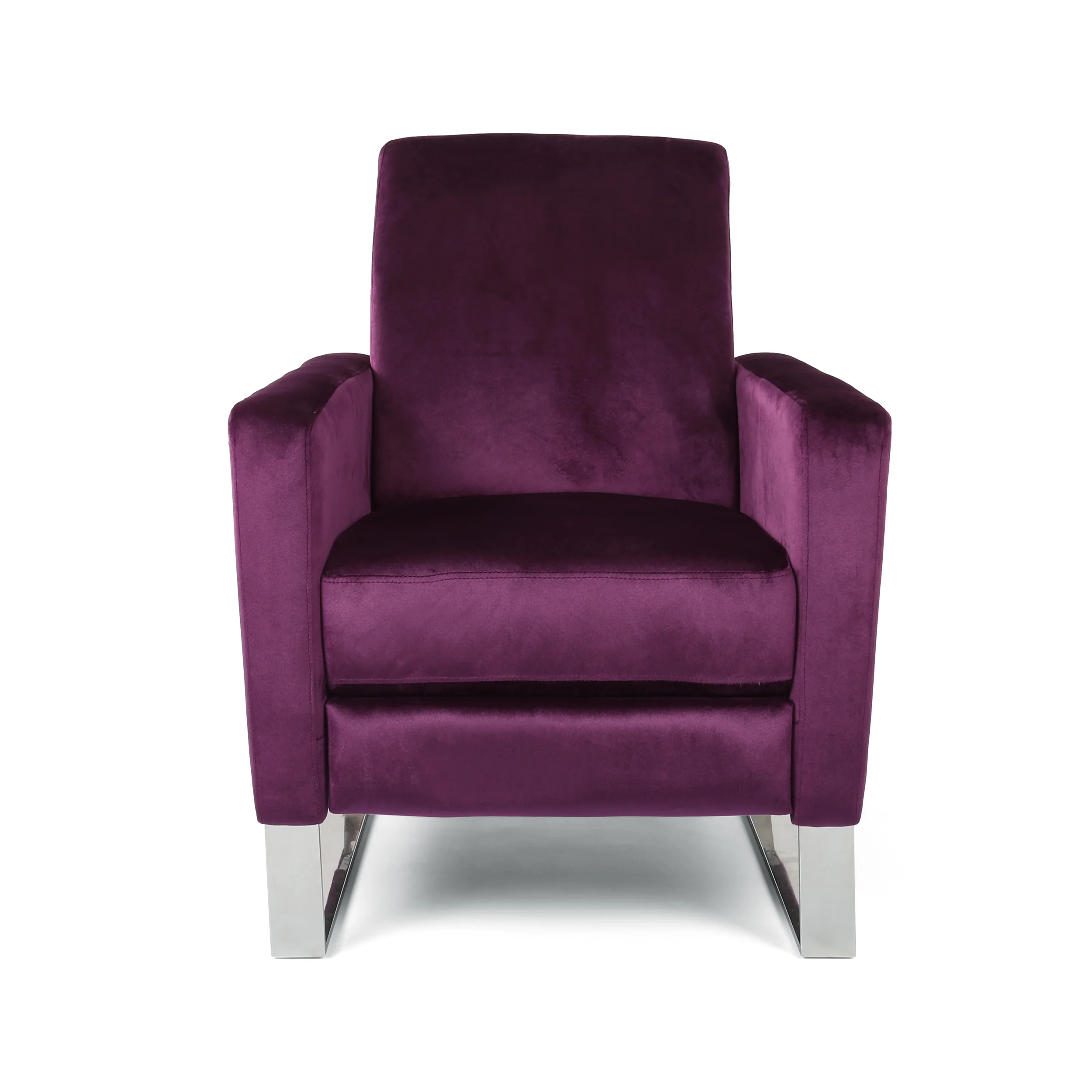 Arvin Modern Push Back High Leg Recliner with Stainless Steel Legs - furnishings
