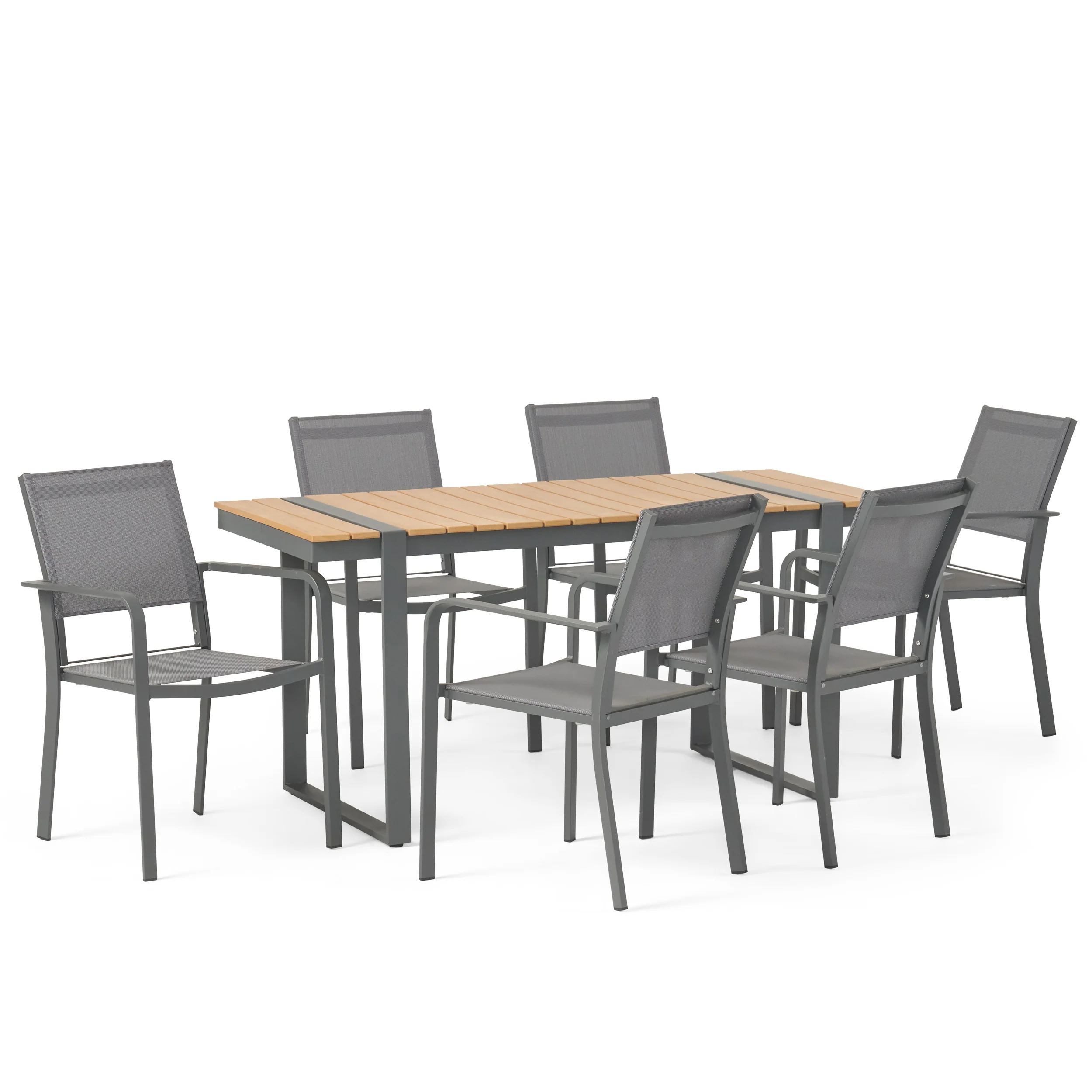 Otero Outdoor 7 Piece Aluminum Dining Set - furnishings