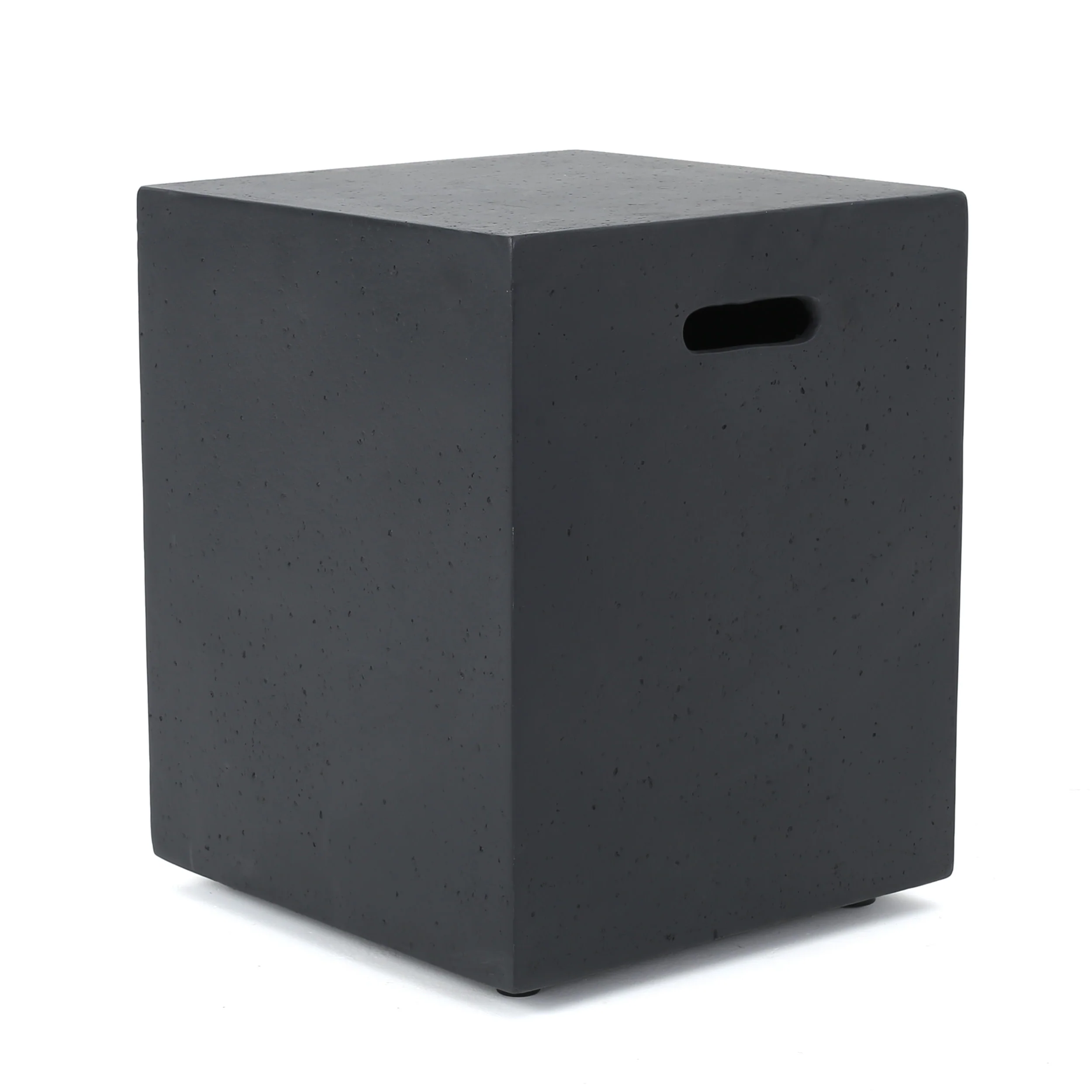 Hearth Outdoor Lightweight Concrete Tank Holder Side Table - furnishings